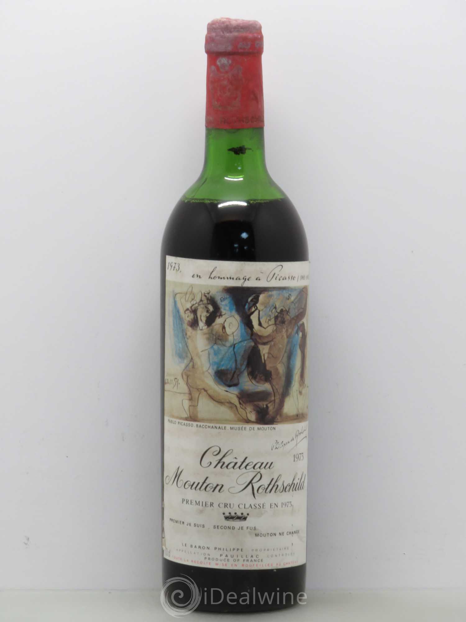 Château Mouton Rothschild 1er Grand Cru Classé 1973 - Lot de 1 bouteille - 0