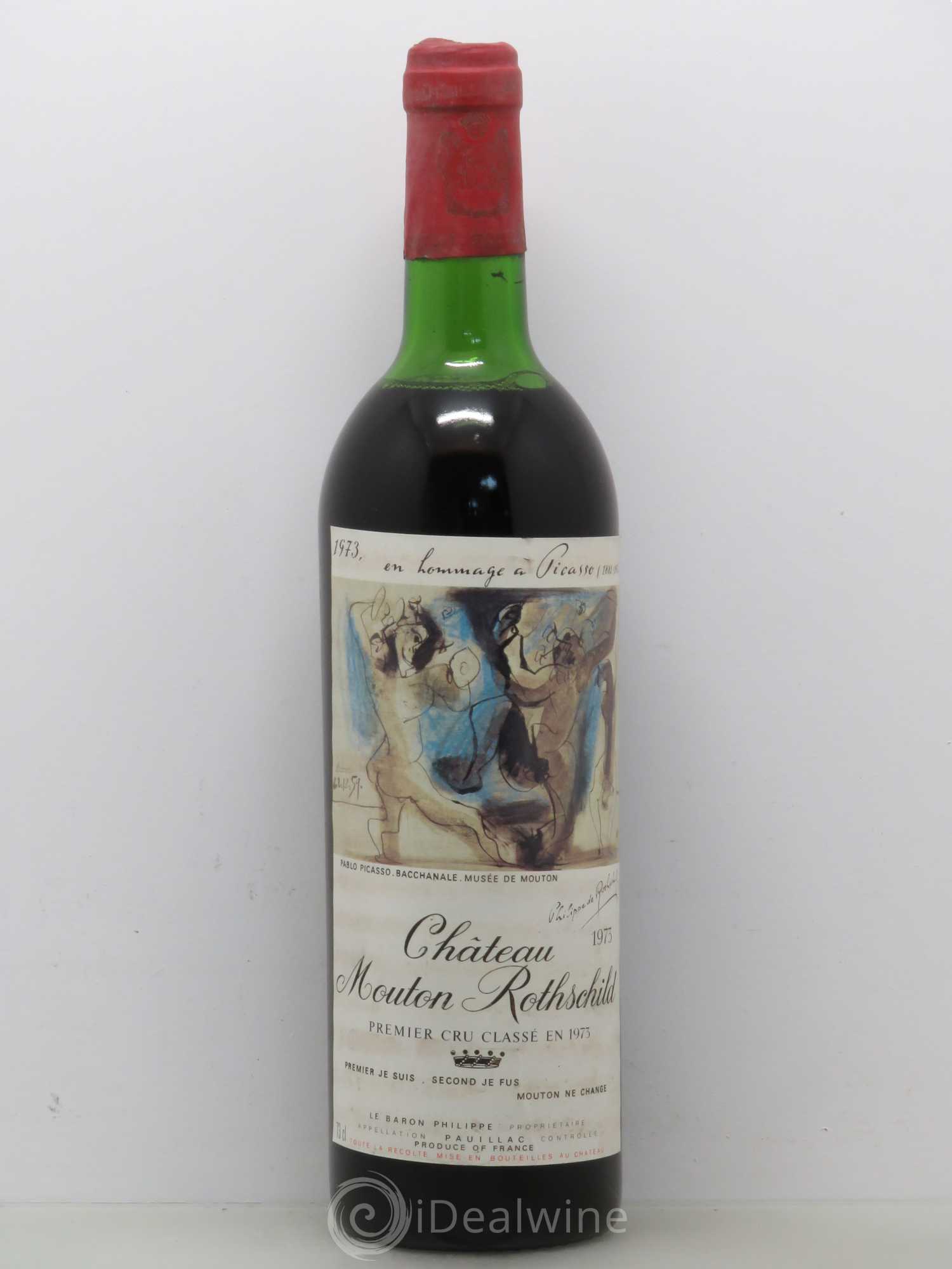Château Mouton Rothschild 1er Grand Cru Classé 1973 - Lot de 1 bouteille - 0