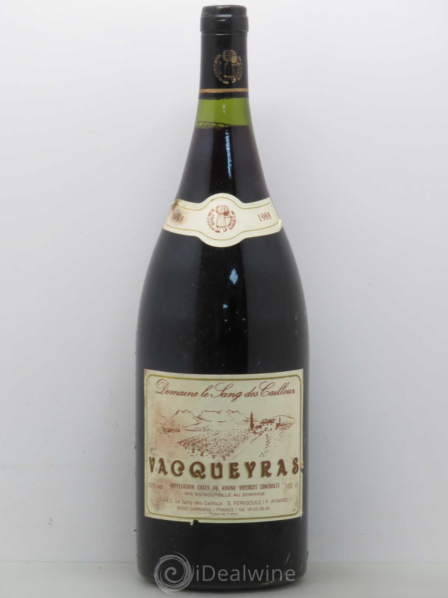 Vacqueyras Le Sang Des Cailloux 1988 - Posten von 1 Magnum - 0