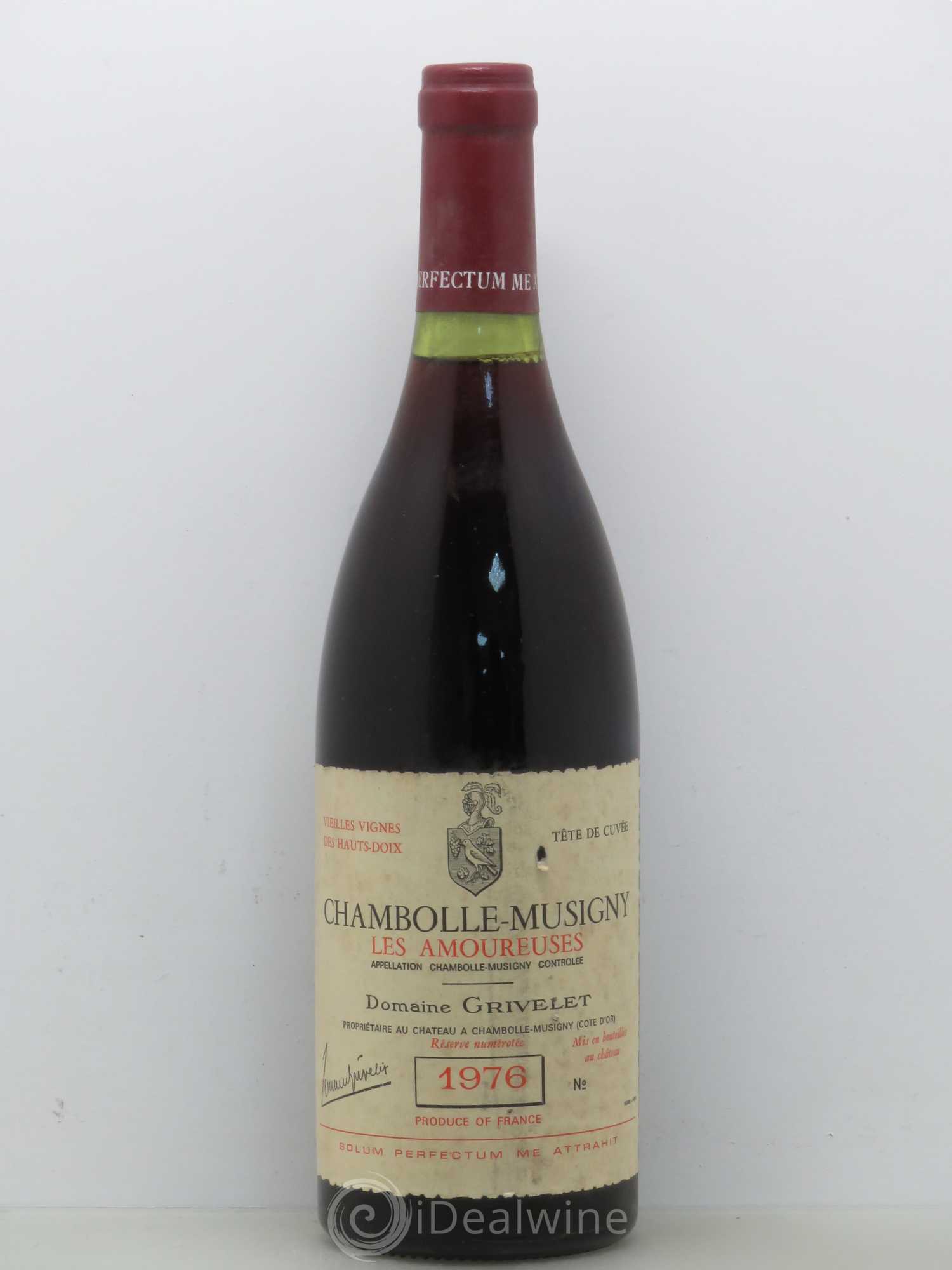 Chambolle-Musigny 1er Cru Amoureuses Grivelet Vieilles Vignes Tête De Cuvee 1976 - Posten von 1 Flasche - 0