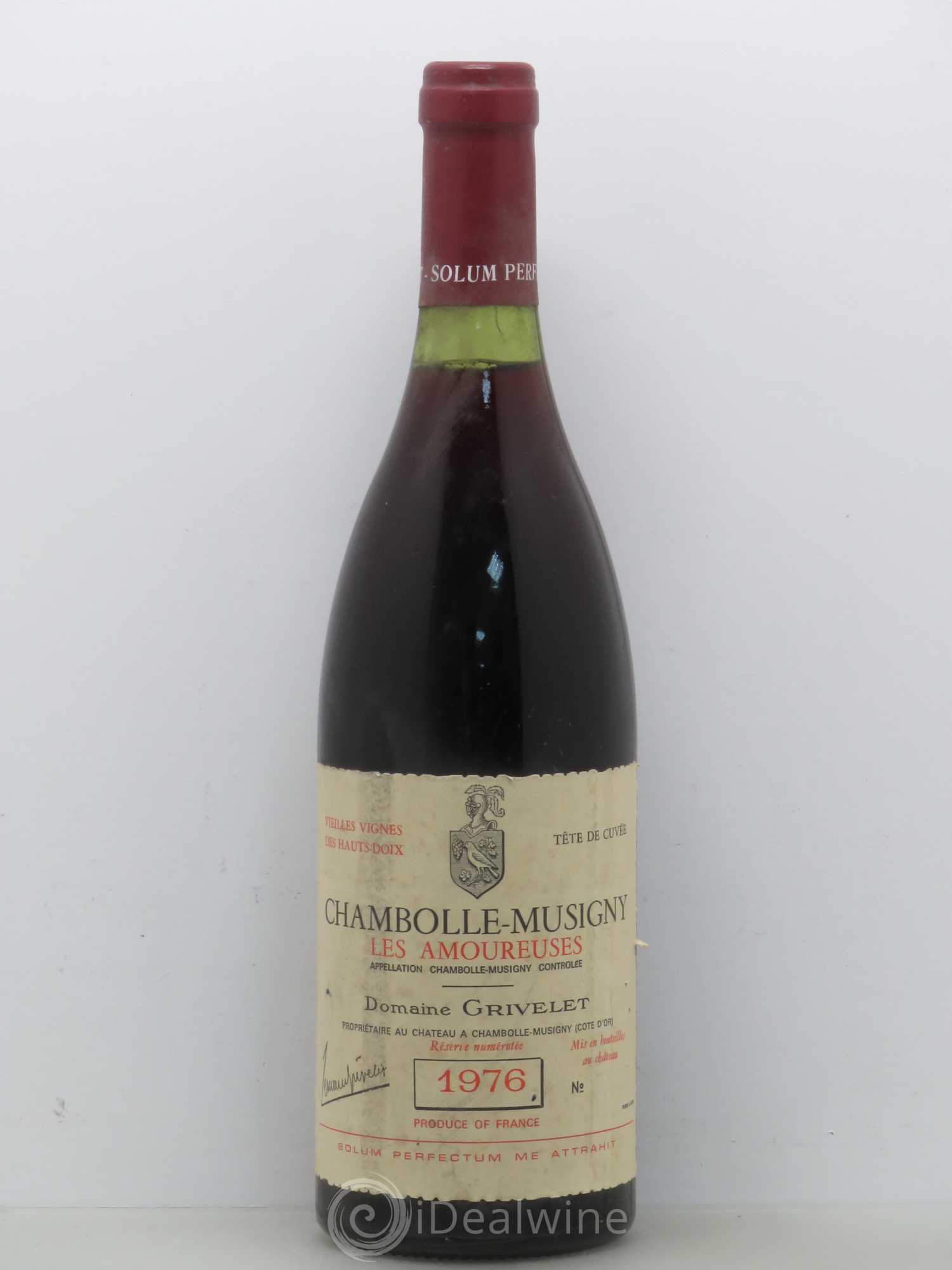 Chambolle-Musigny 1er Cru Amoureuses Grivelet Vieilles Vignes Tête De Cuvee 1976 - Posten von 1 Flasche - 0