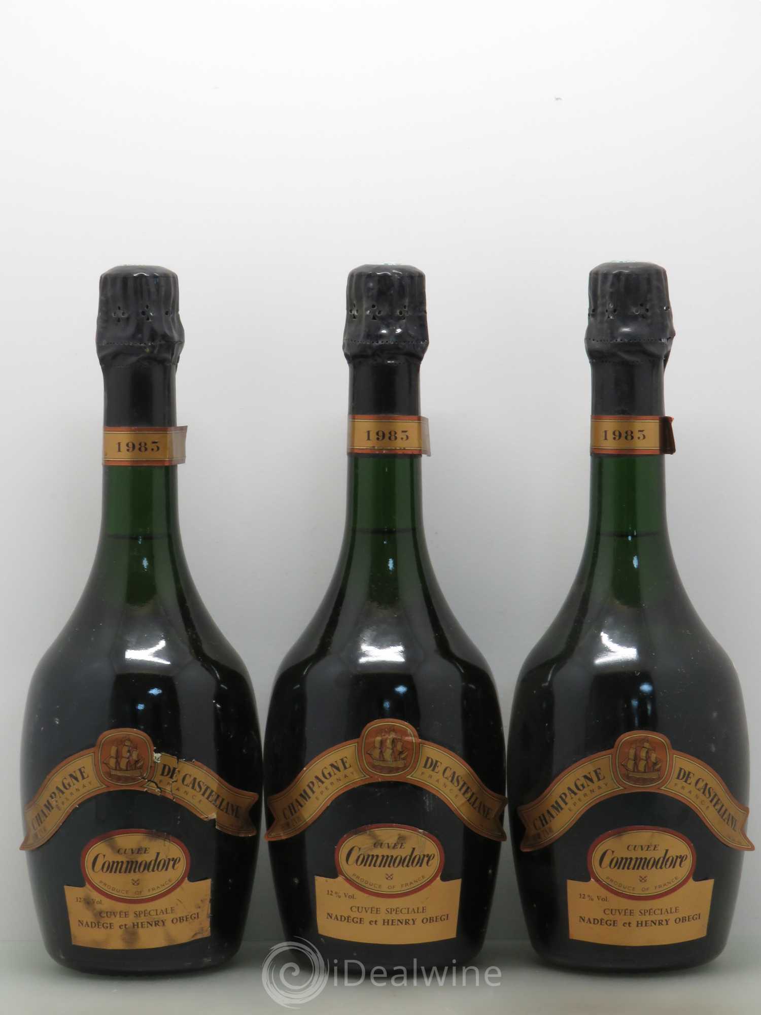 Champagne de Castellane Cuvée Commodore 1983 - Lot de 3 bouteilles - 0