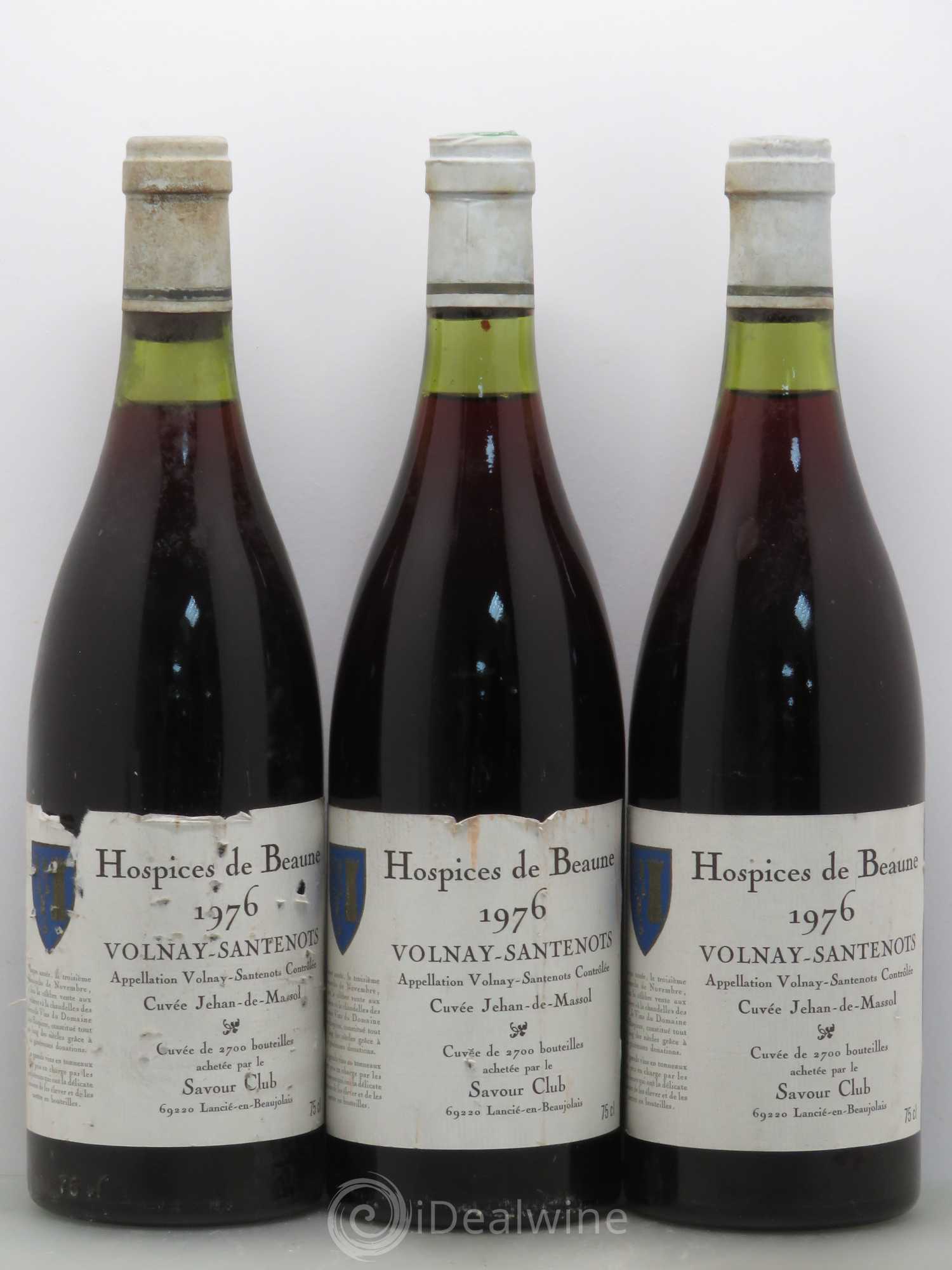 Volnay 1er Cru Hospice De Beaune Santenots Cuvee Jehan De Massol 1976 - Posten von 3 Flaschen - 0