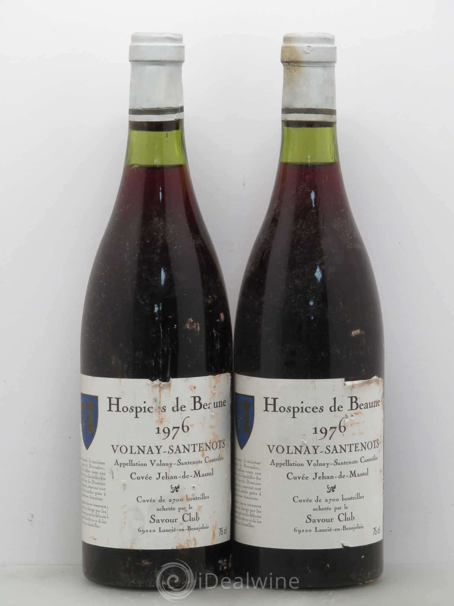 Volnay 1er Cru Hospice De Beaune Santenots Cuvee Jehan De Massol 1976 - Posten von 2 Flaschen - 0