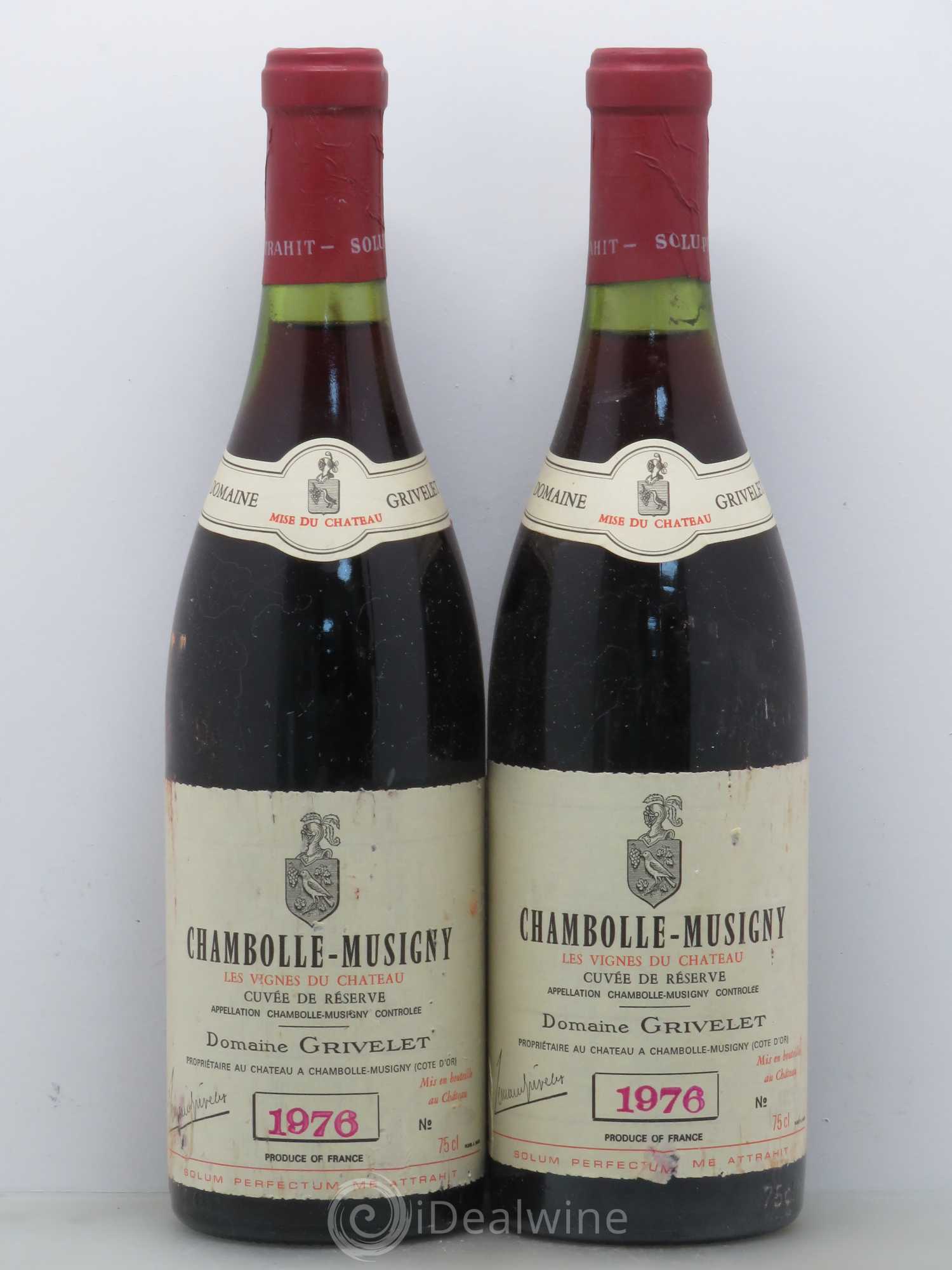 Chambolle-Musigny Les Vignes du chateau Cuvée de Réserve Grivelet 1976 - Posten von 2 Flaschen - 0
