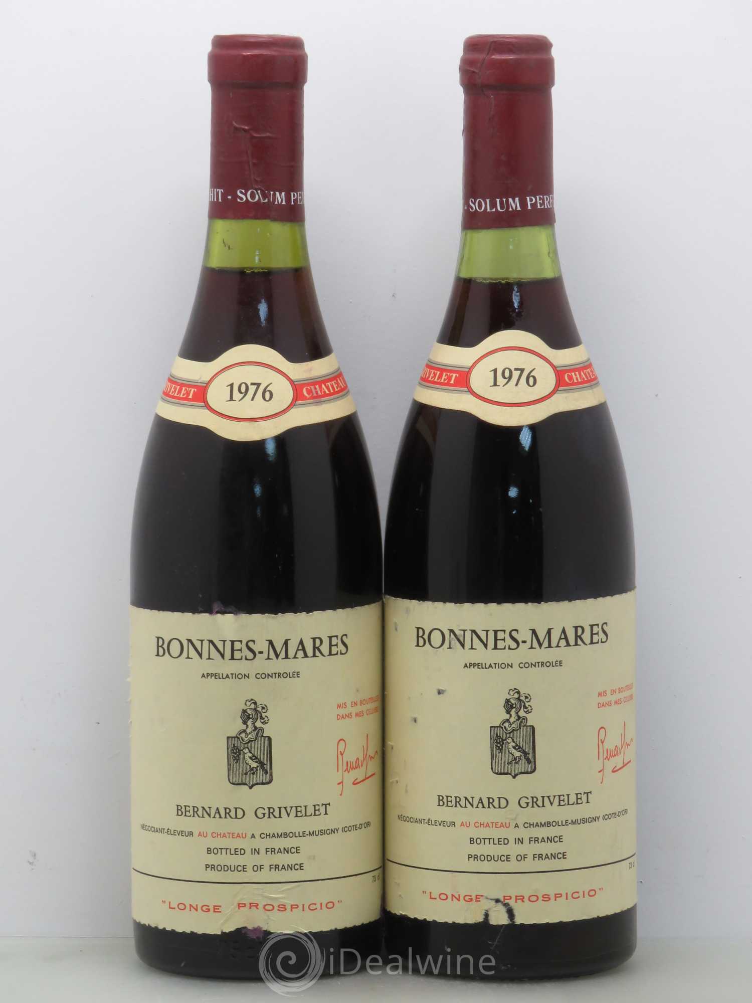 Bonnes-Mares Grand Cru Grivelet 1976 - Lot de 2 bouteilles - 0