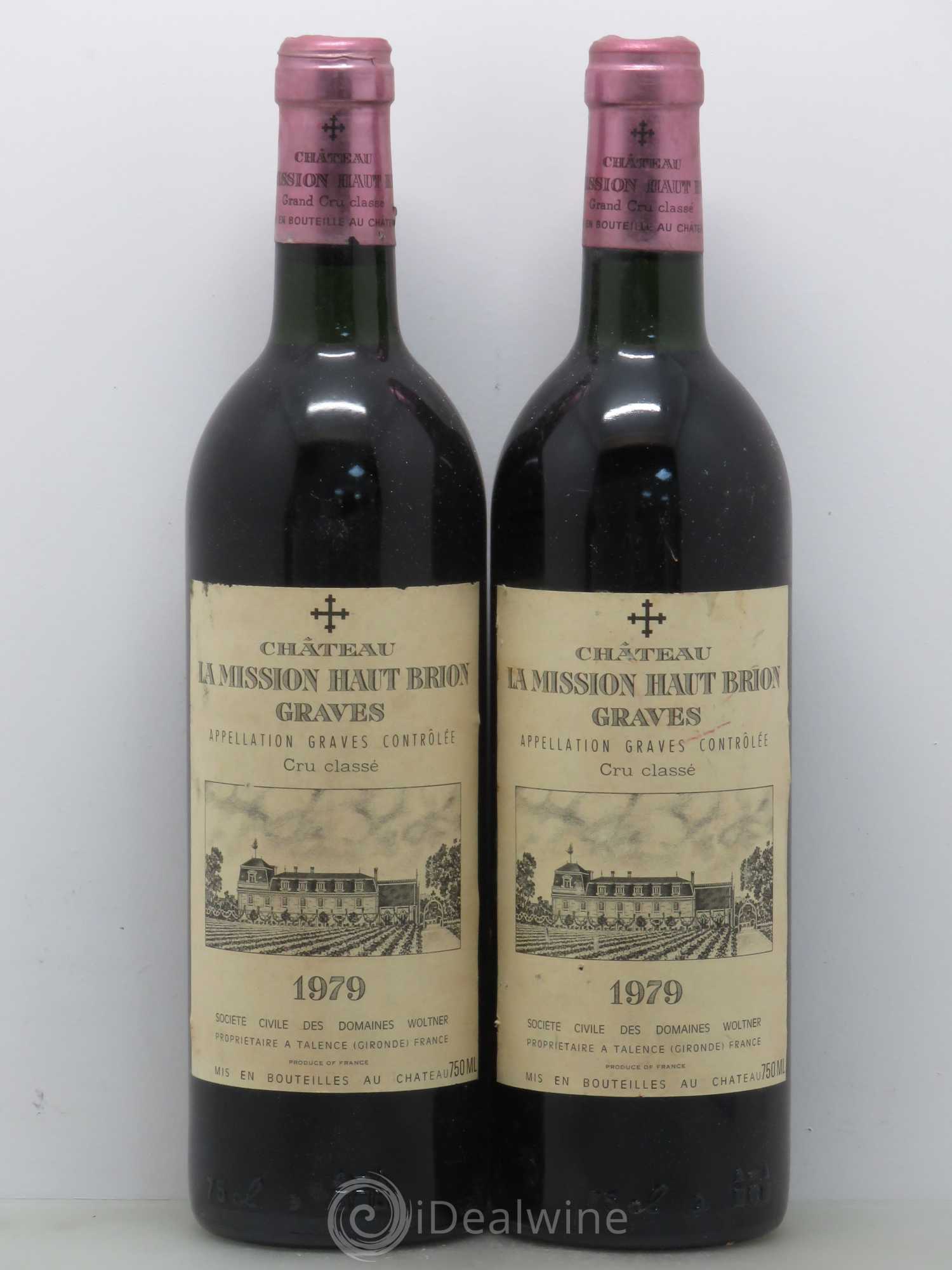 Château la Mission Haut-Brion Cru Classé de Graves 1979 - Lot de 2 bouteilles - 0