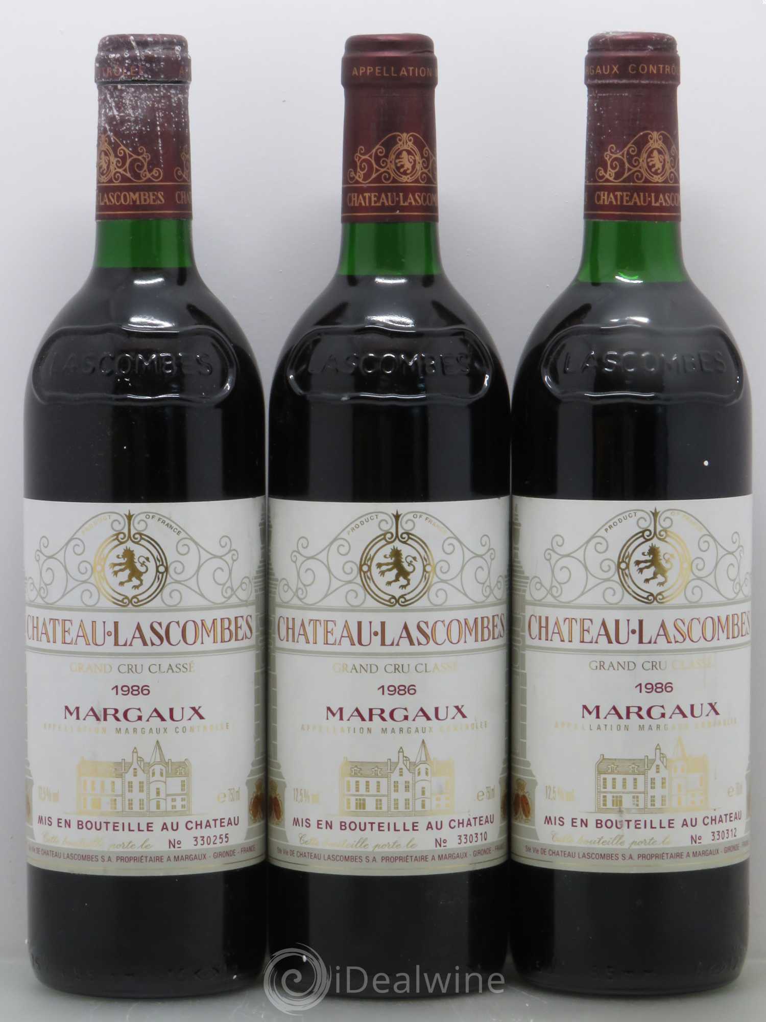 Château Lascombes 2ème Grand Cru Classé 1986 - Lot de 3 bouteilles - 0
