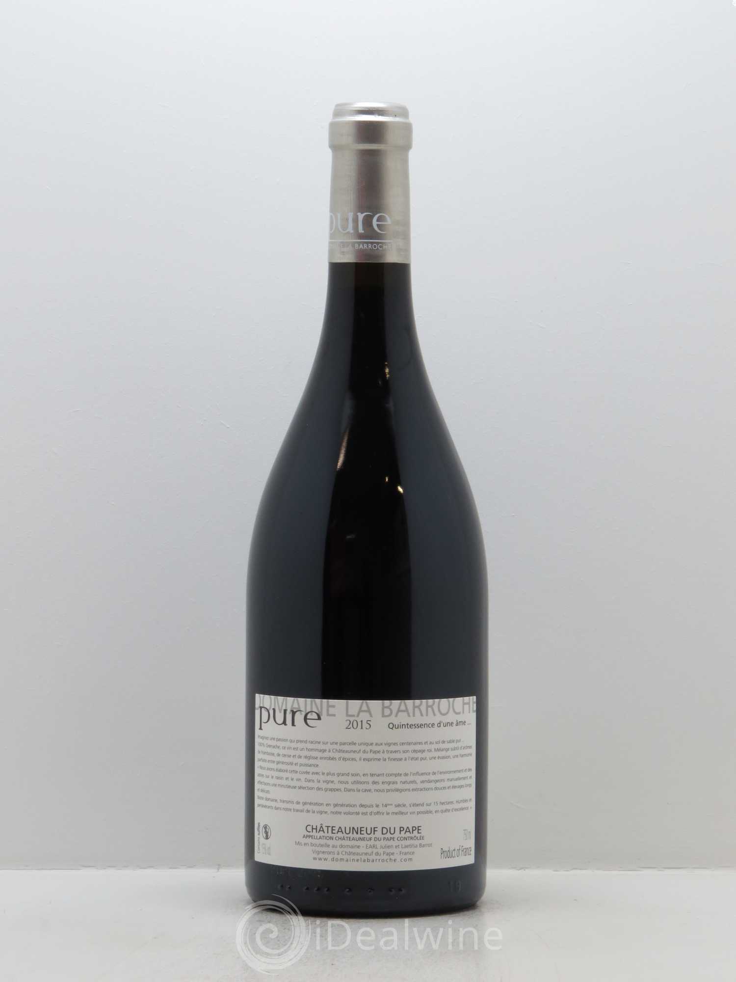 Châteauneuf-du-Pape Cuvée Pure Domaine La Barroche 2015 - Lot de 1 bouteille - 1