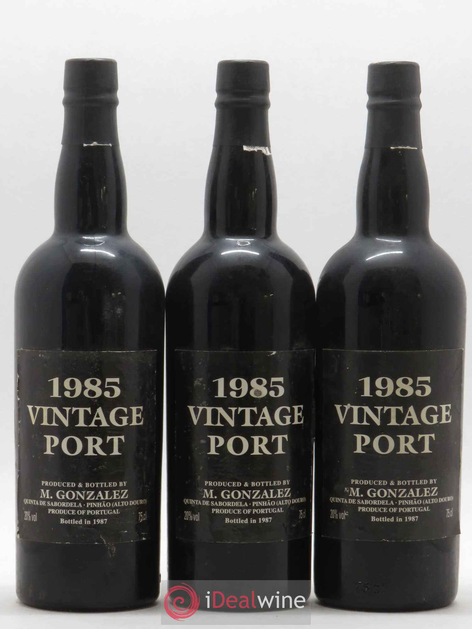 Porto Vintage Port Gonzalez Quinta de Sabordella 1985 - Posten von 3 Flaschen - 0