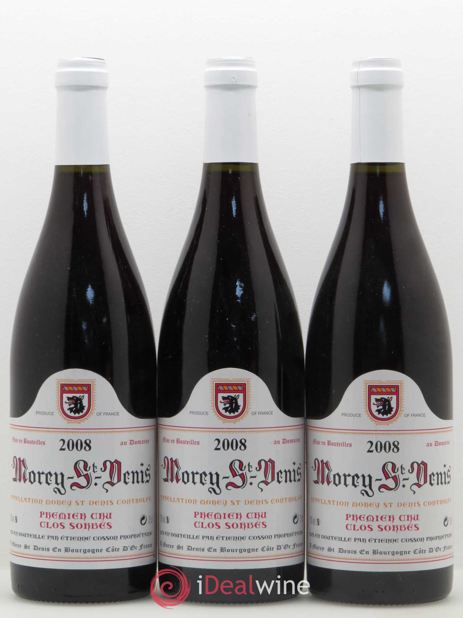 Morey-Saint-Denis 1er Cru Clos Sorbes Cosson 2008 - Lot de 3 bouteilles - 0
