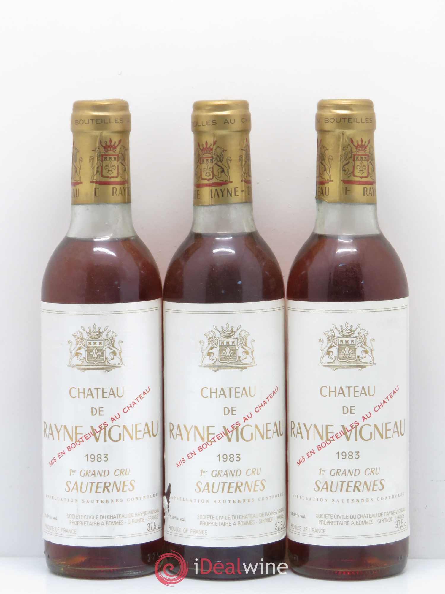 Château de Rayne Vigneau 1er Grand Cru Classé 1983 - Posten von 5 Demi-Flaschen - 1