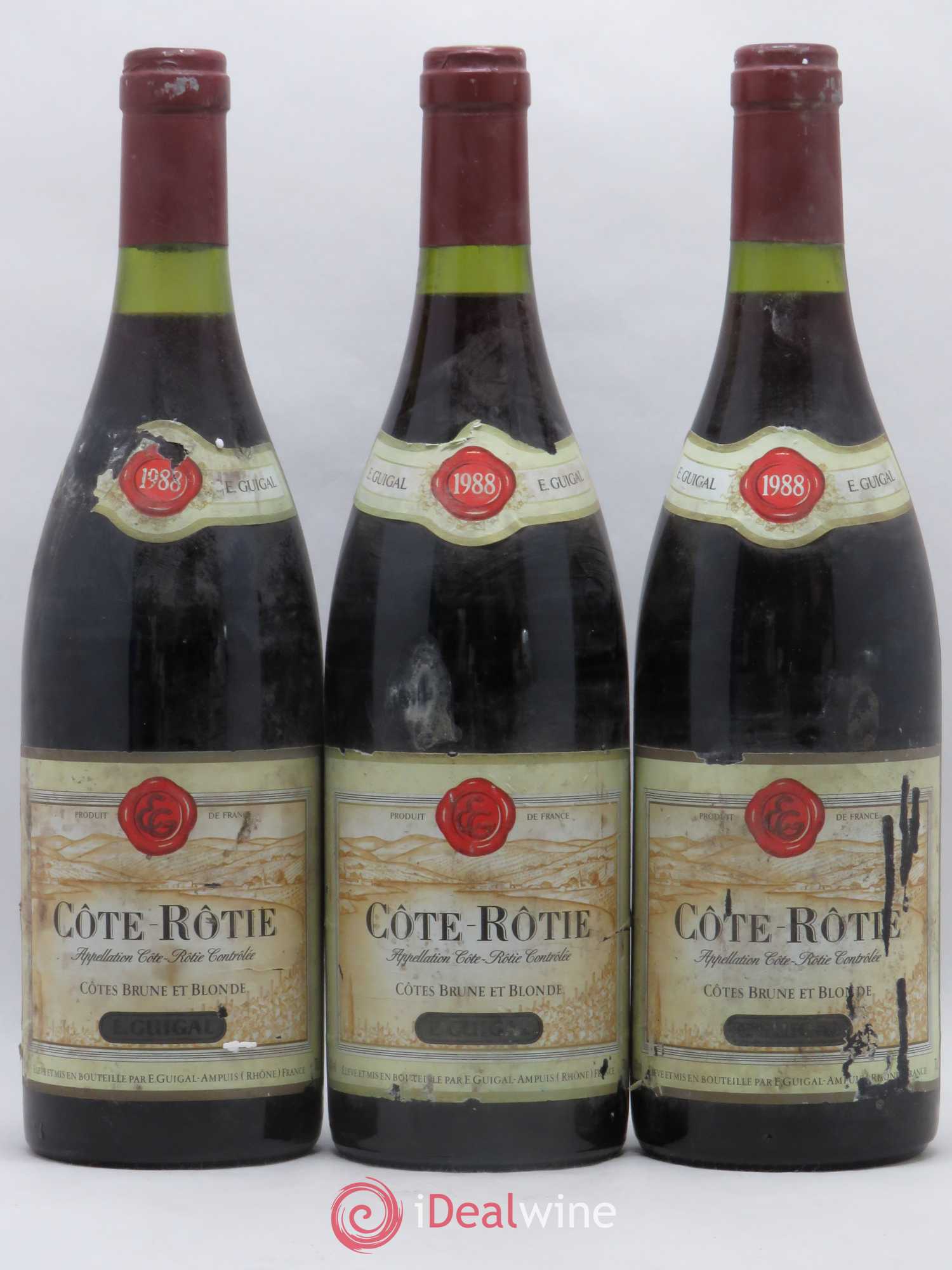 Côte-Rôtie Côtes Brune et Blonde Guigal 1988 - Lot de 3 bouteilles - 0