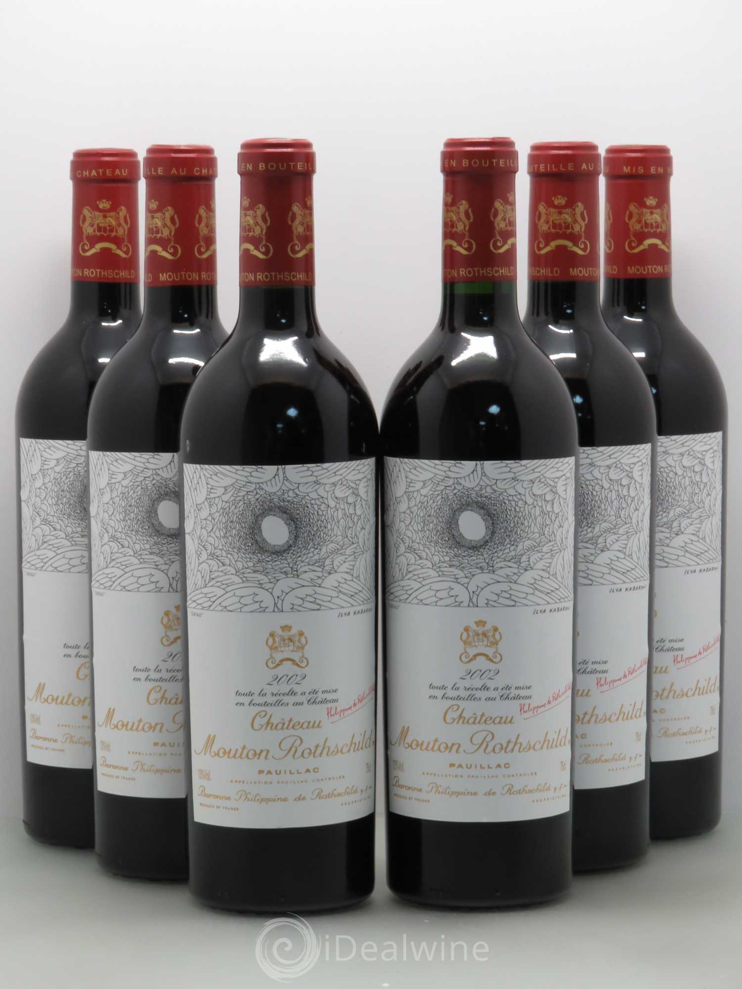 Château Mouton Rothschild 1er Grand Cru Classé 2002 - Lot de 6 bouteilles - 0