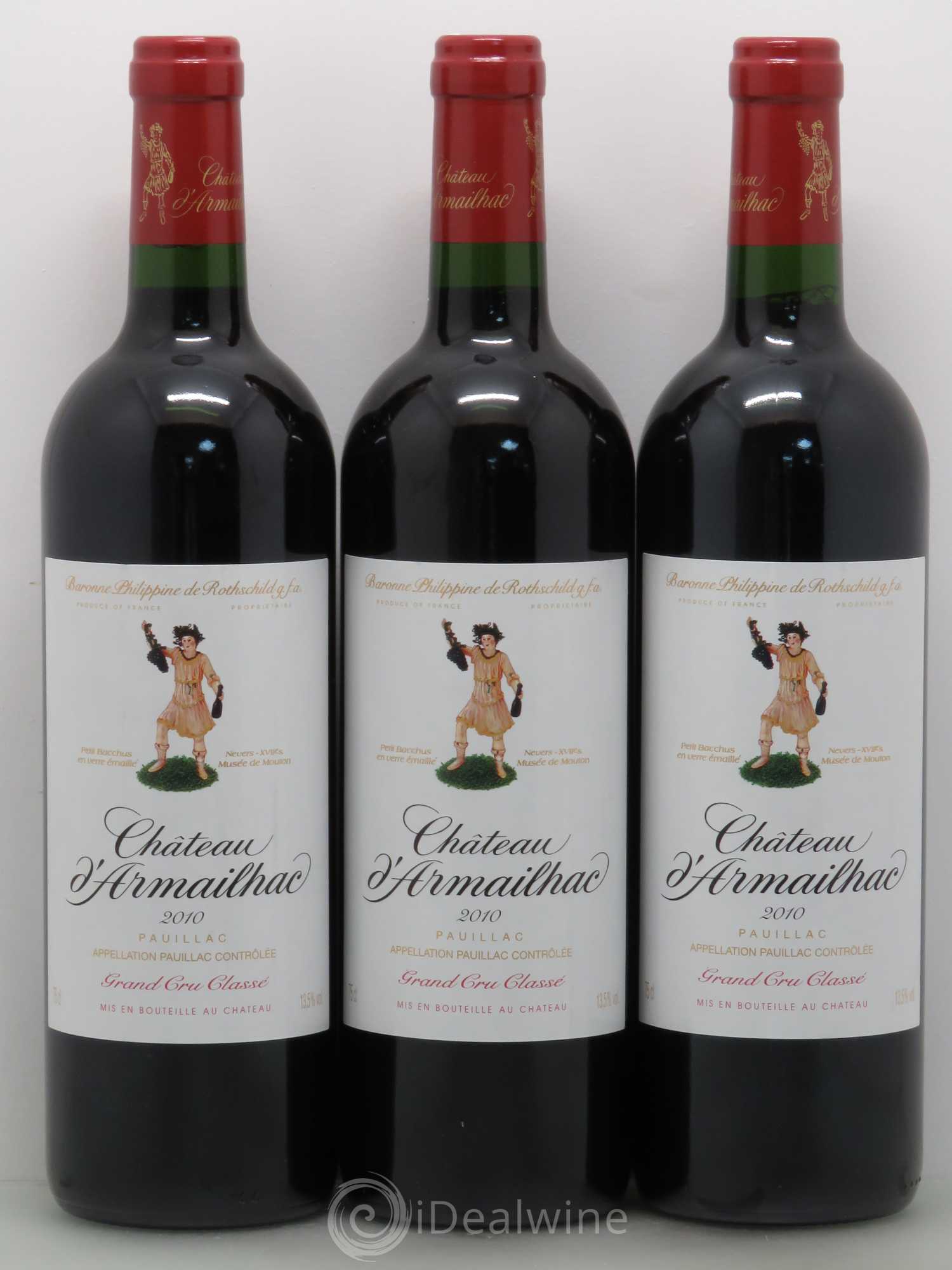 Château d' Armailhac - Mouton Baron(ne) Philippe 5ème Grand Cru Classé 2010 - Lot de 3 bouteilles - 0