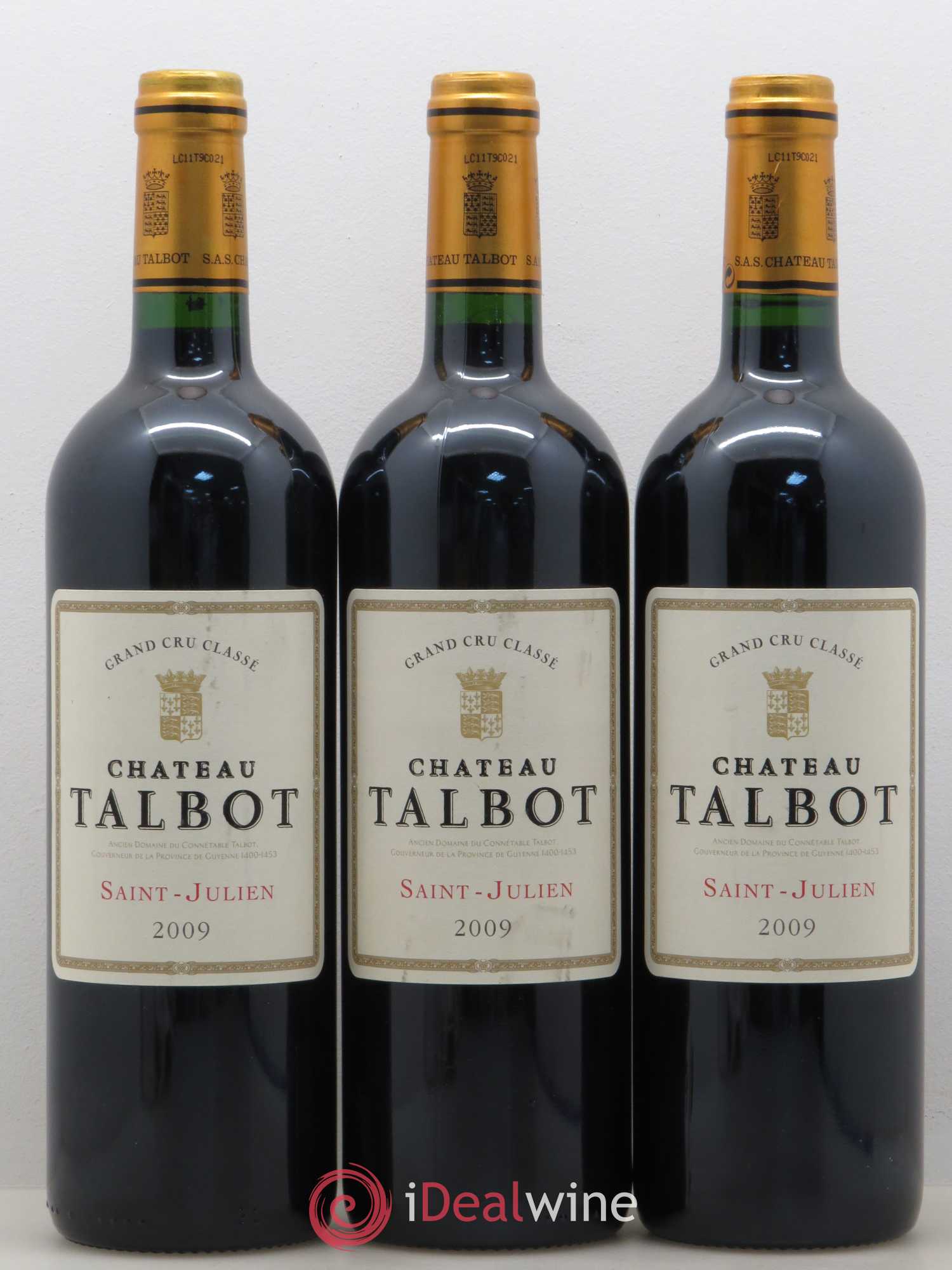 Château Talbot 4ème Grand Cru Classé 2009 - Lot de 3 bouteilles - 0