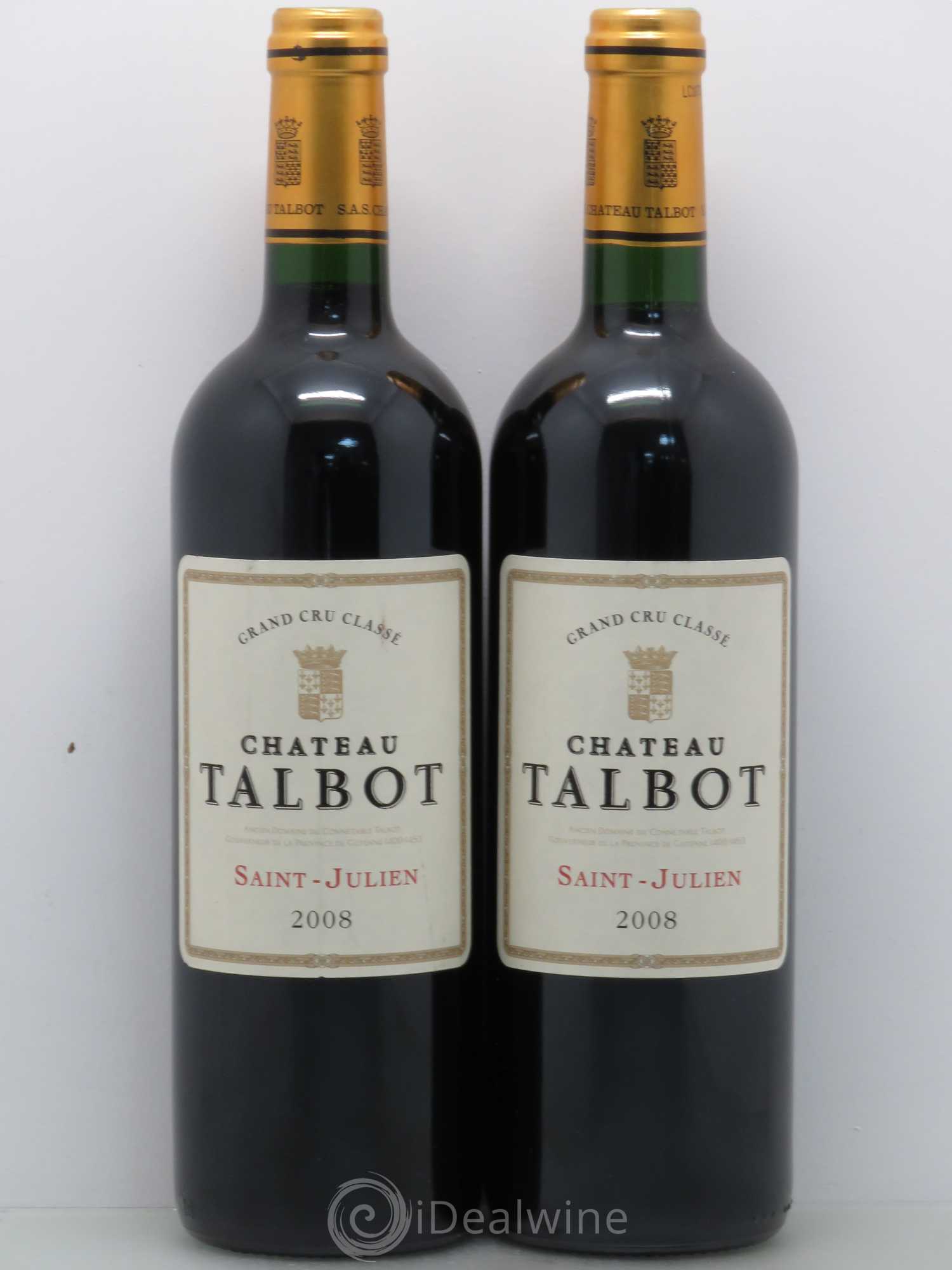 Château Talbot 4ème Grand Cru Classé 2008 - Lot de 2 bouteilles - 0