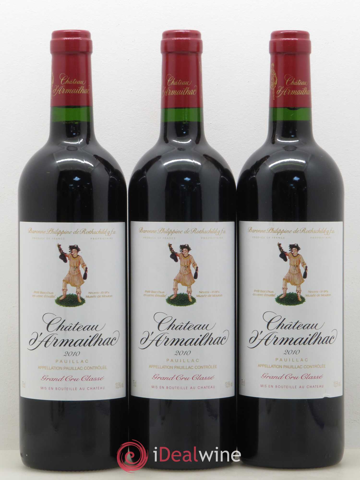 Château d' Armailhac - Mouton Baron(ne) Philippe 5ème Grand Cru Classé 2010 - Lot de 3 bouteilles - 0