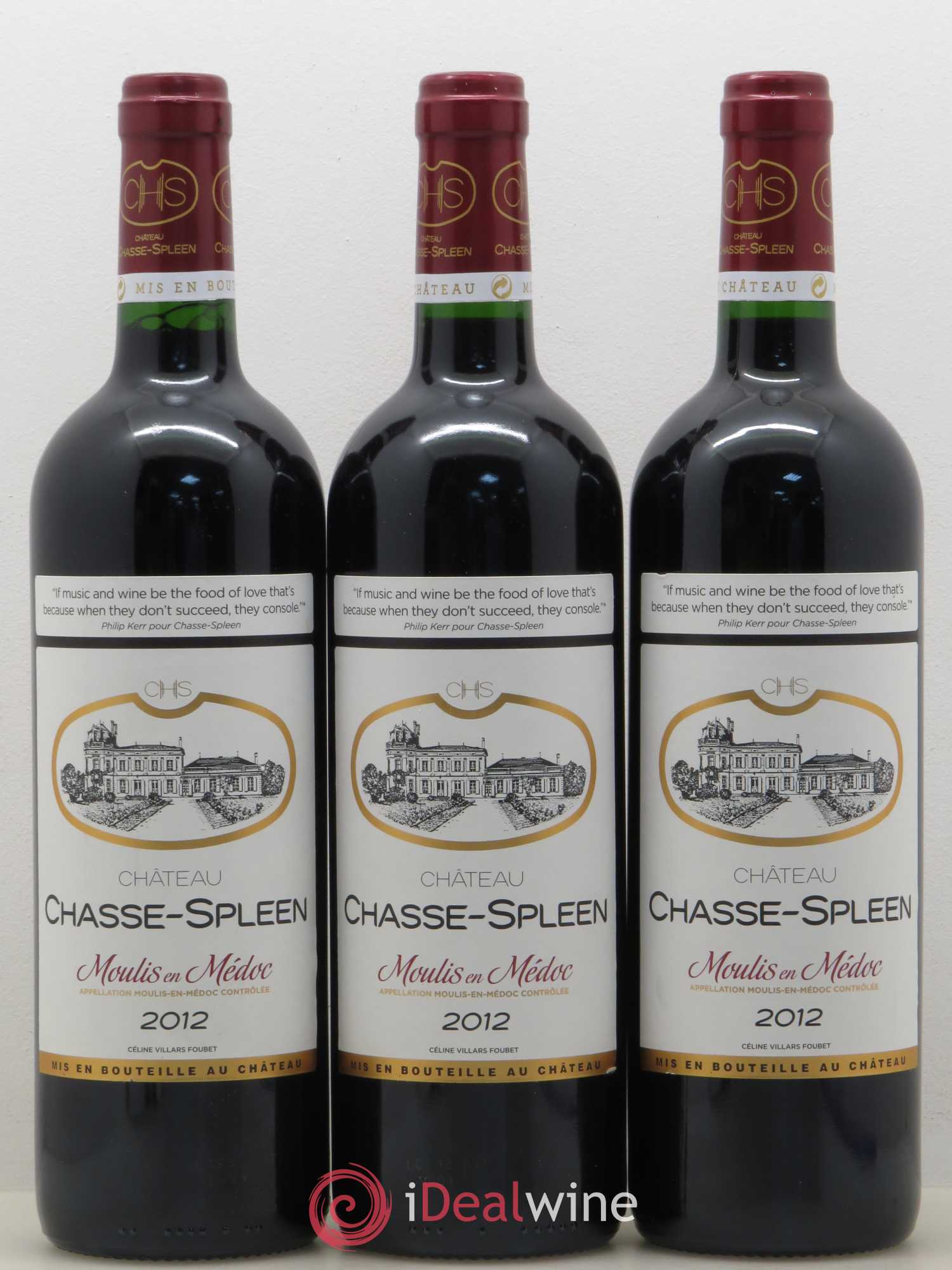 Château Chasse Spleen 2012 - Lot de 3 bouteilles - 0
