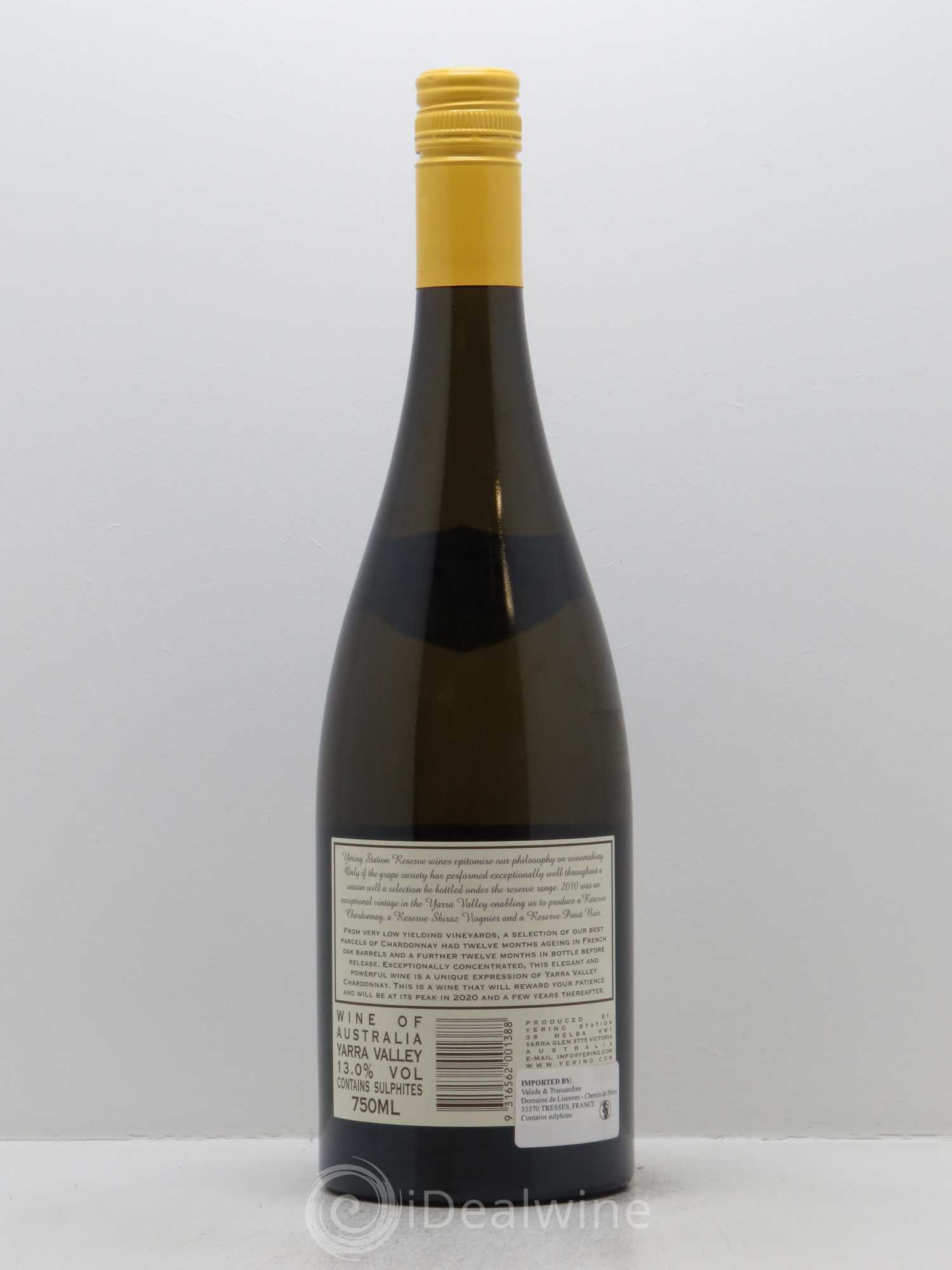 Yarra Valley Yarra Yering Vineyards Reserve Chardonnay 2010 - Lot de 1 bouteille - 1