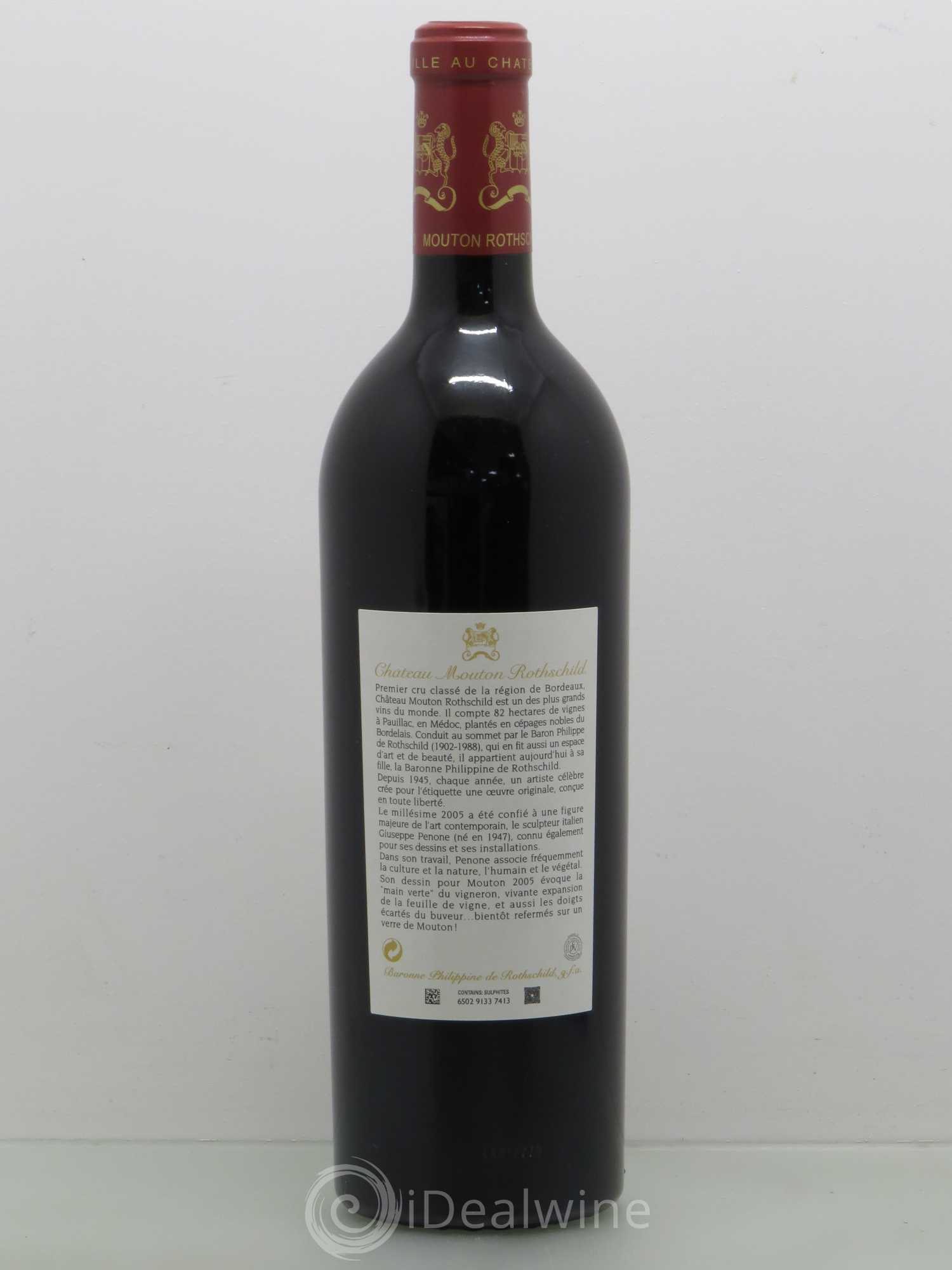 Château Mouton Rothschild 1er Grand Cru Classé 2005 - Lot de 1 bouteille - 1