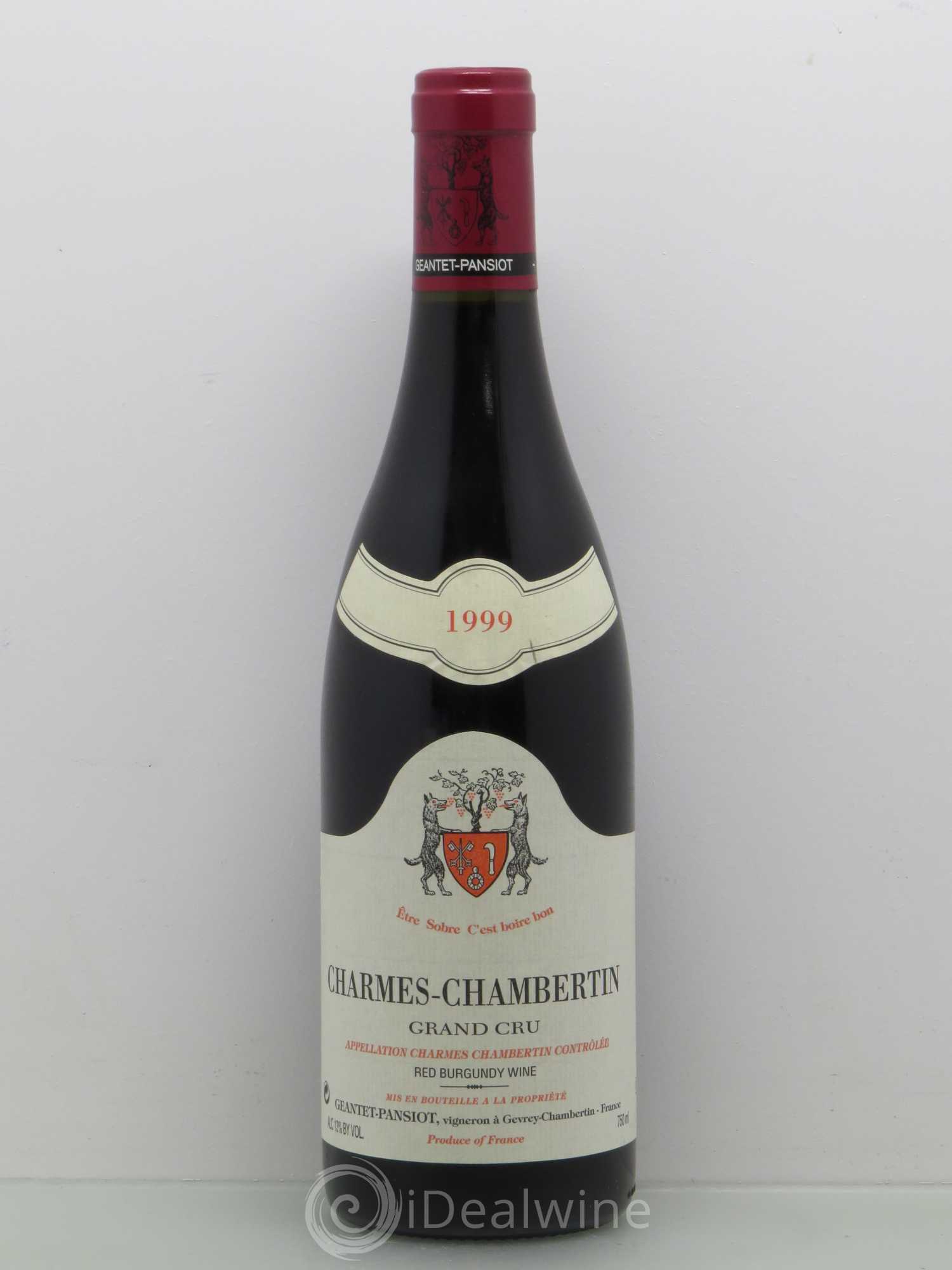 Charmes-Chambertin Grand Cru Geantet-Pansiot 1999 - Lot de 1 bouteille - 0