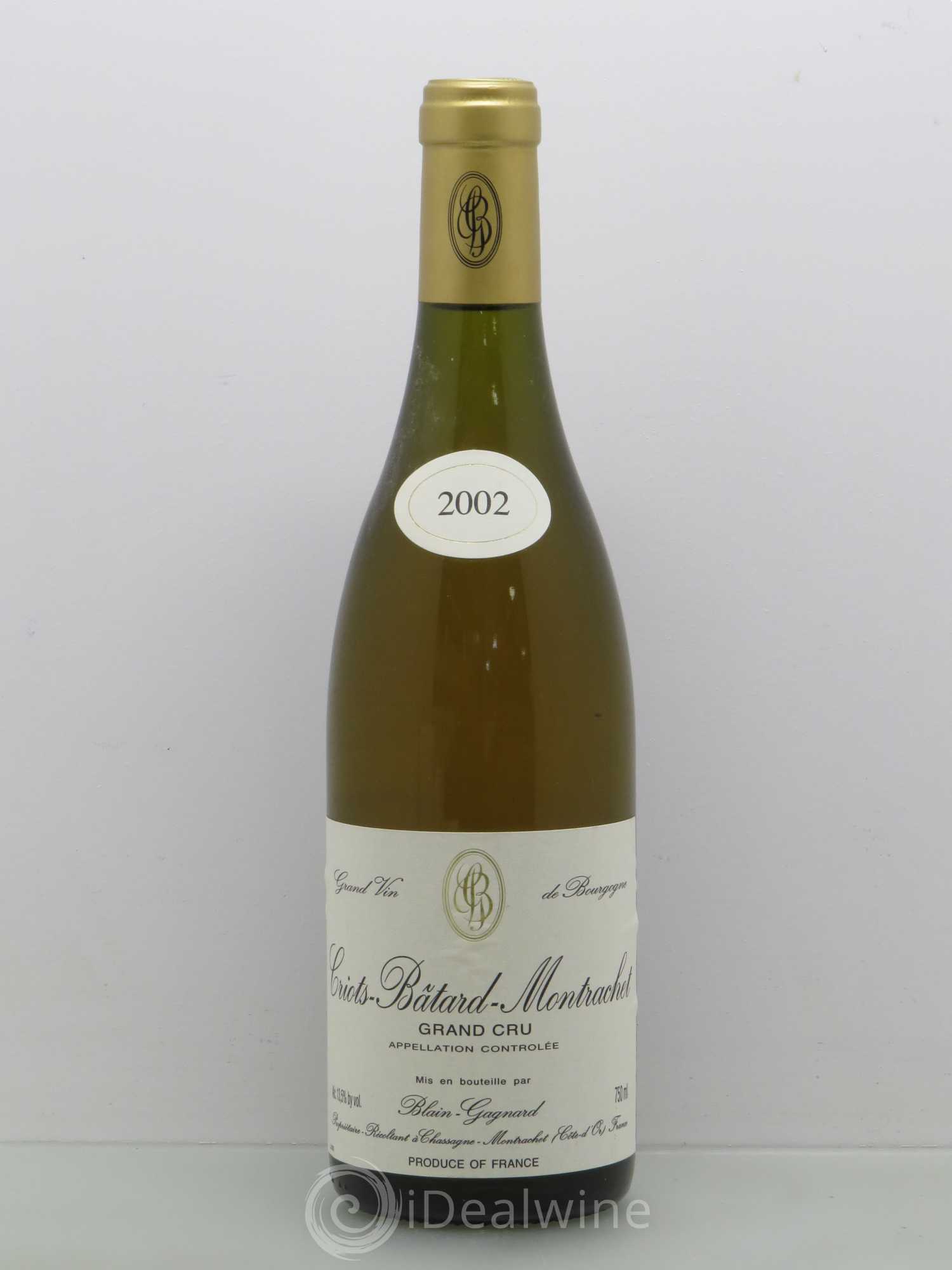 Criots-Bâtard-Montrachet Grand Cru Blain-Gagnard (Domaine) 2002 - Lot de 1 bouteille - 0