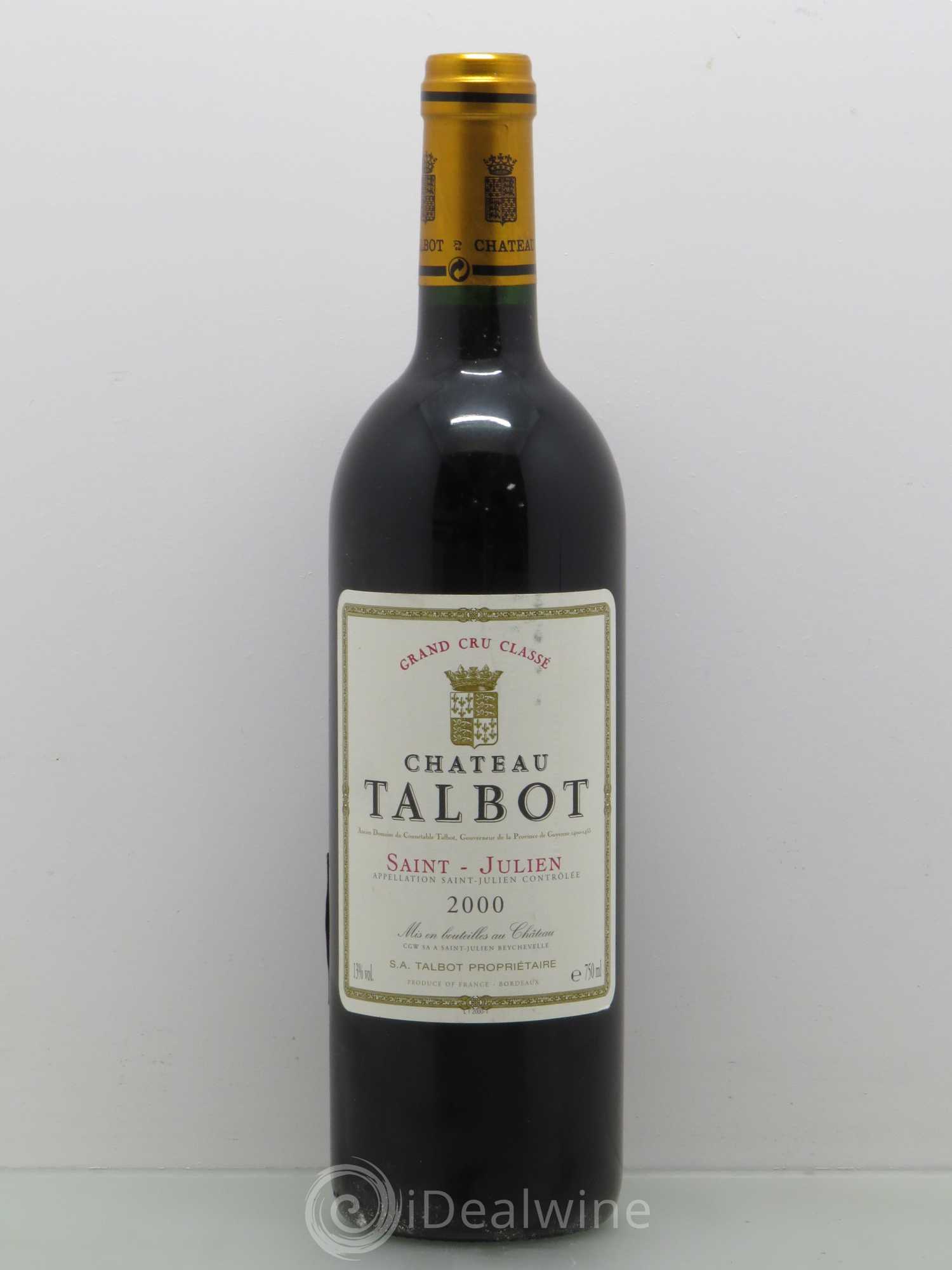Château Talbot 4ème Grand Cru Classé 2000 - Lot de 1 bouteille - 0