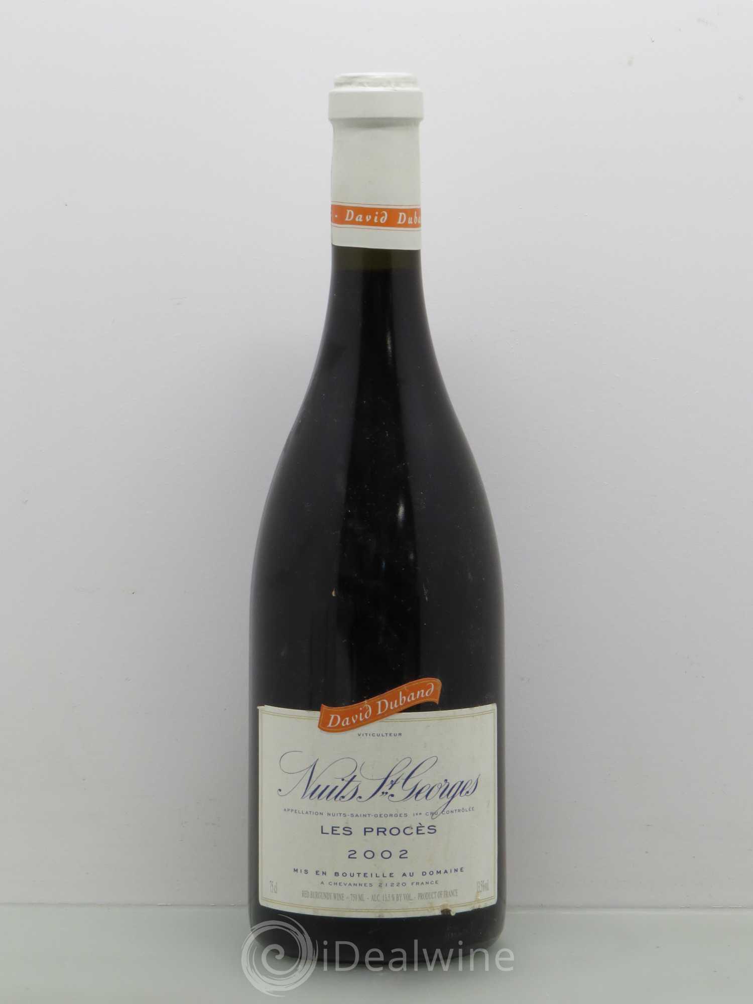 Nuits-Saint-Georges 1er Cru Les Procès David Duband (Domaine) 2002 - Lot de 1 bouteille - 0