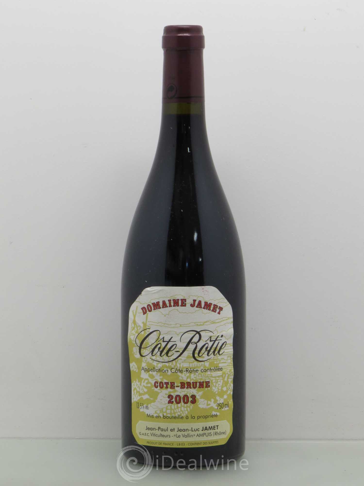 Côte-Rôtie Côte Brune Jamet (Domaine) 2003 - Lot de 1 bouteille - 0