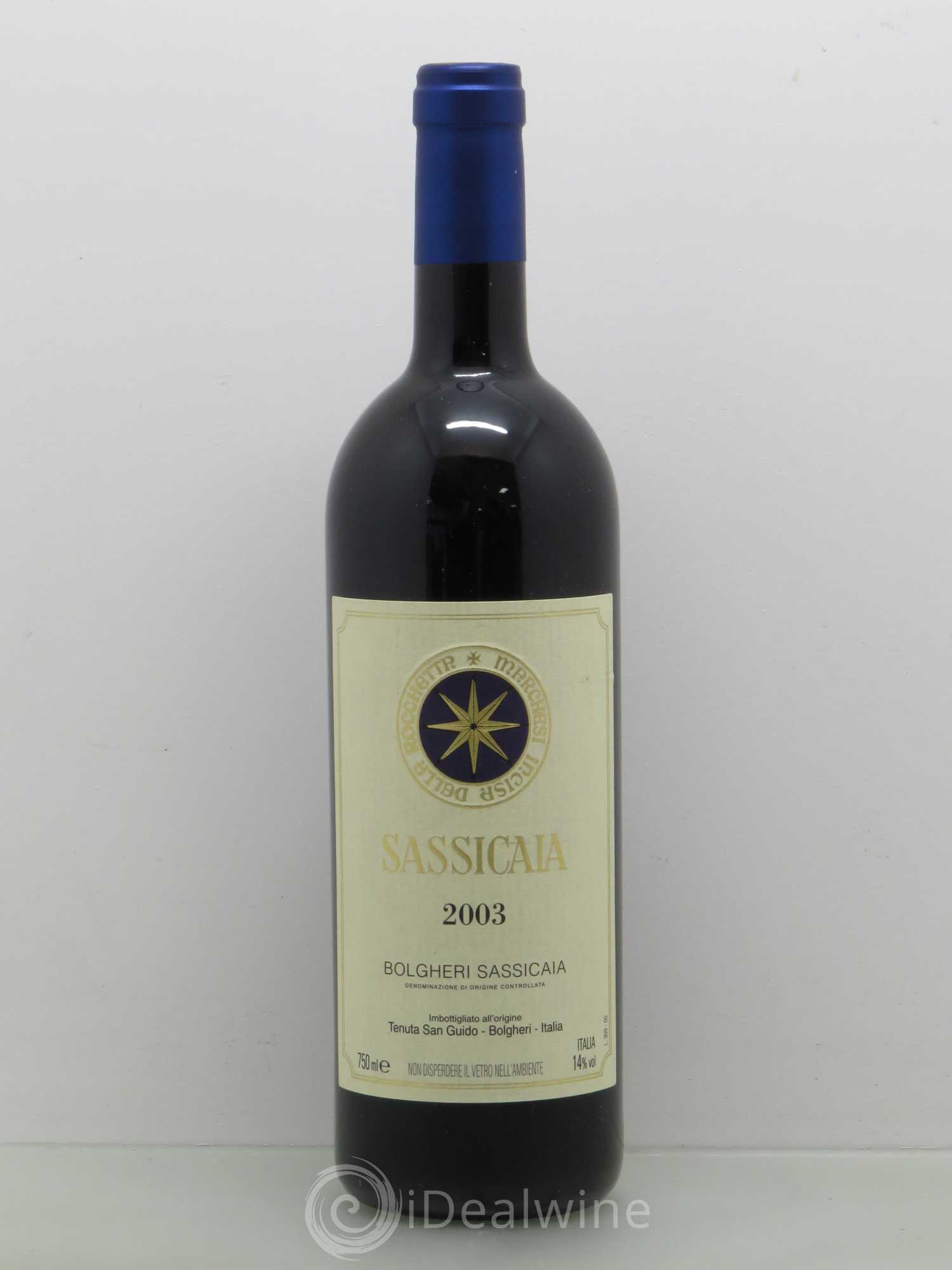 Bolgheri DOC Sassicaia Tenuta San Guido 2003 - Lot de 1 bouteille - 0