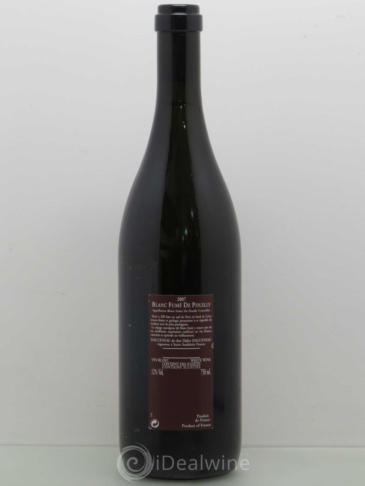 Vin de France (anciennement Pouilly-Fumé) Pur Sang Dagueneau (Domaine Didier - Louis-Benjamin) 2007 - Lot de 1 bouteille - 1