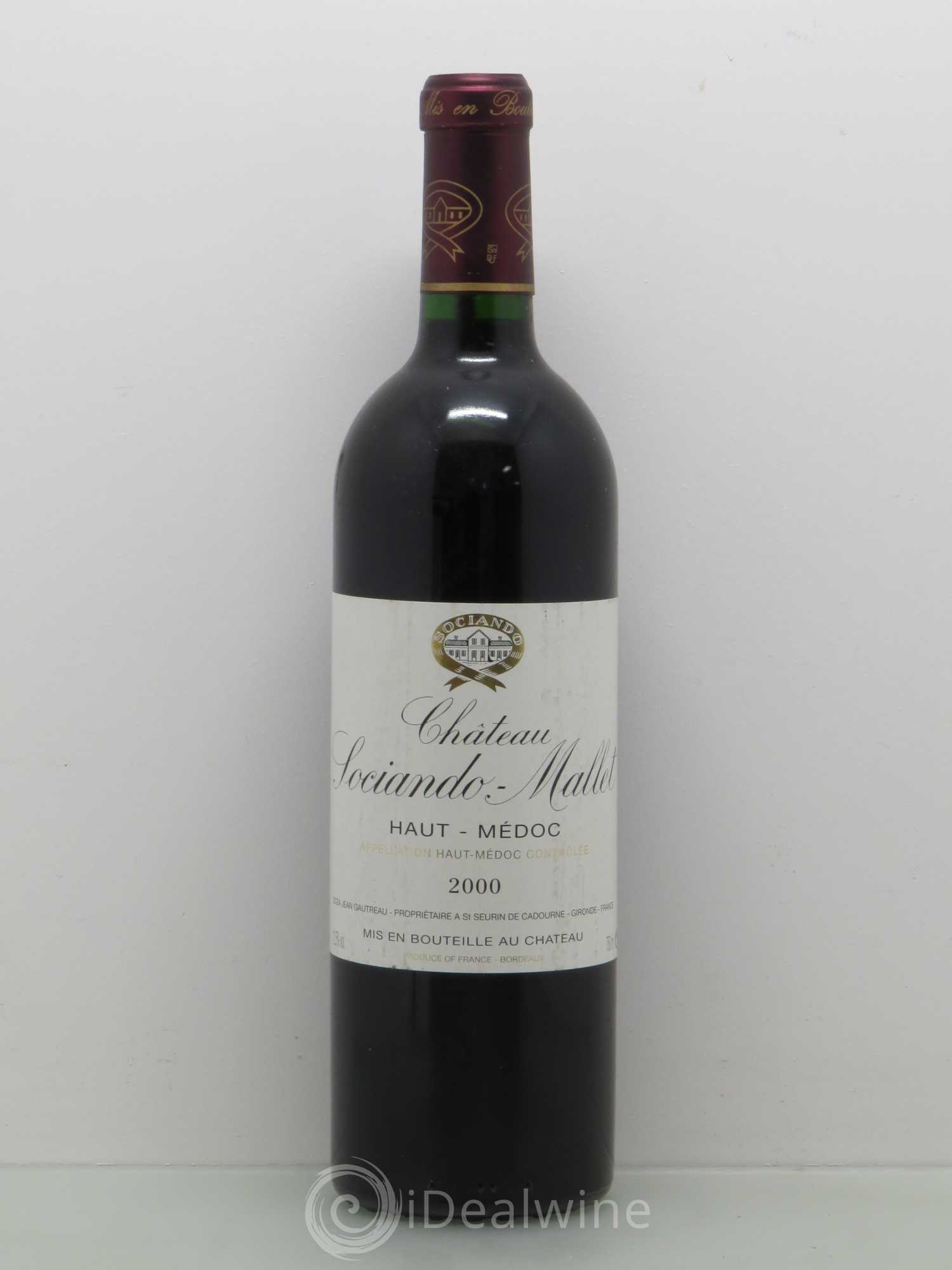 Château Sociando Mallet 2000 - Lot de 1 bouteille - 0