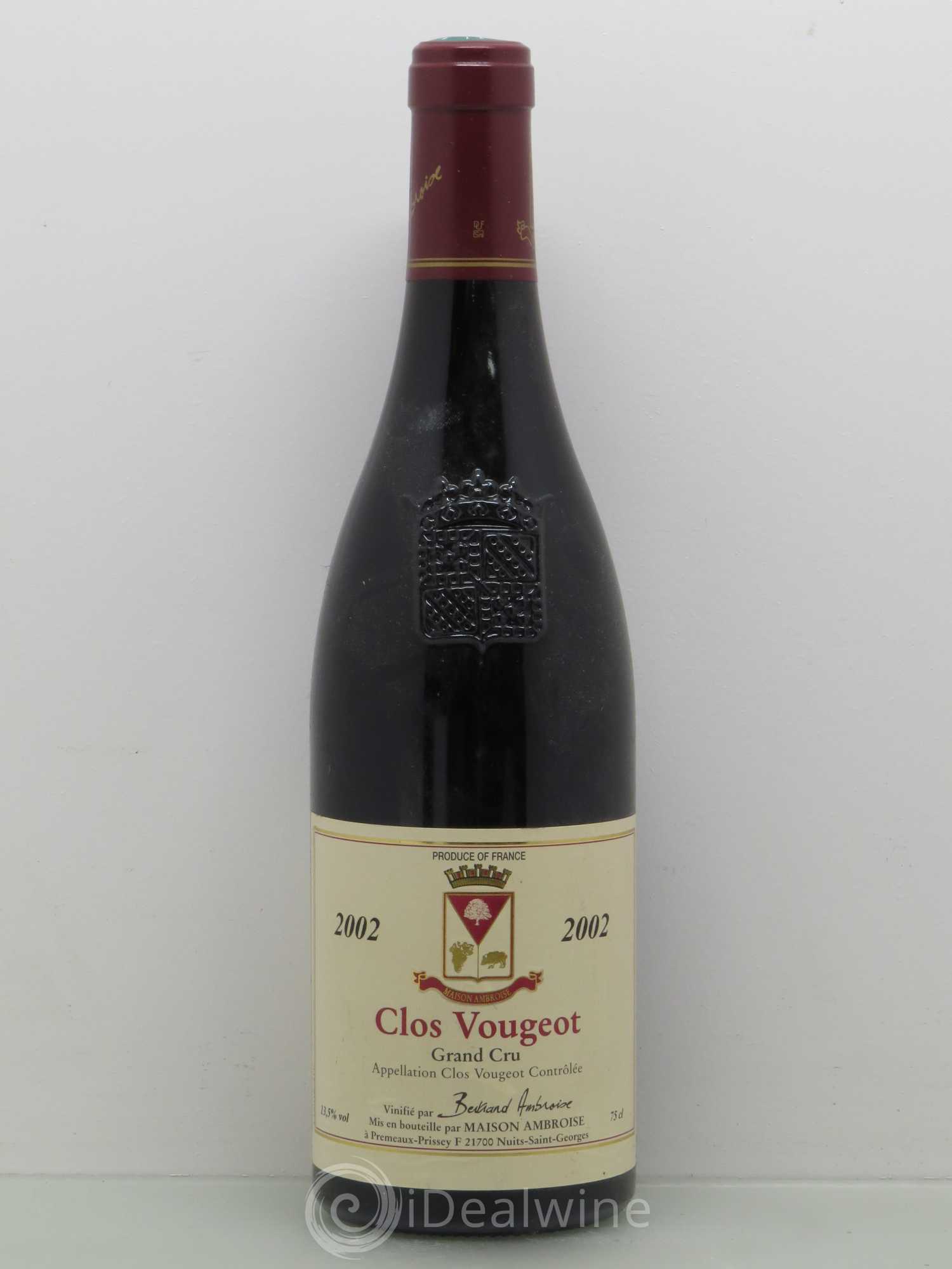 Clos de Vougeot Grand Cru B. Ambroise (sans prix de réserve) 2002 - Posten von 1 Flasche - 0
