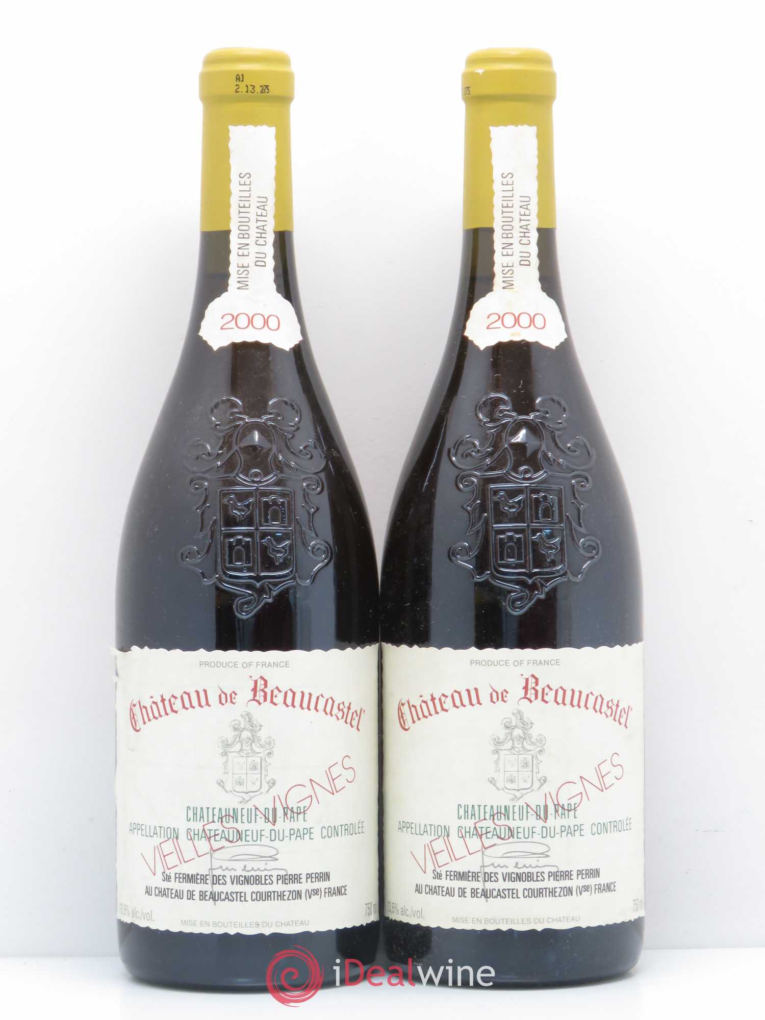 Châteauneuf-du-Pape Château de Beaucastel Vieilles vignes Roussanne Famille Perrin 2000 - Lot de 2 bouteilles - 0