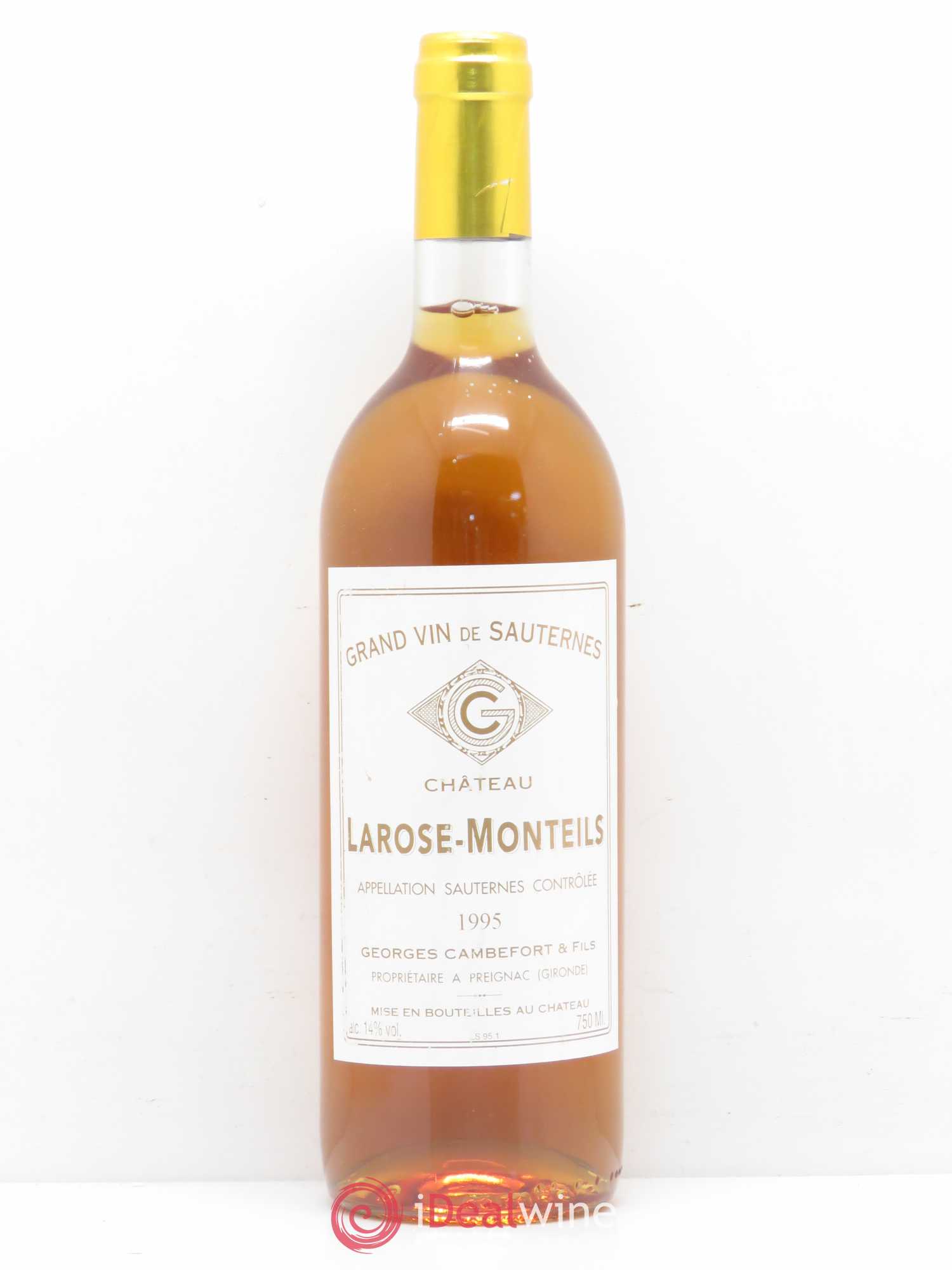 Sauternes Chäteau Larose Monteils (sans prix de réserve) 1995 - Lot de 1 bouteille - 0