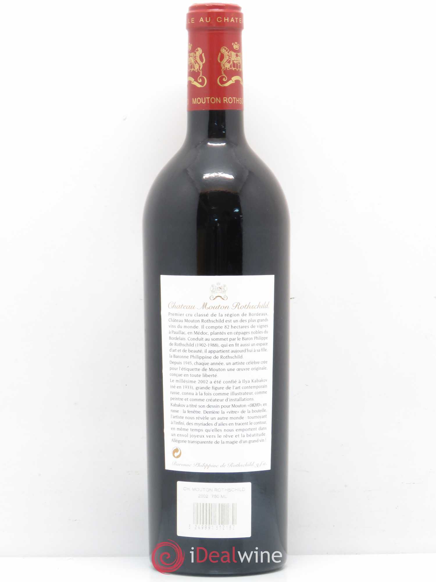 Château Mouton Rothschild 1er Grand Cru Classé 2002 - Lot de 1 bouteille - 1