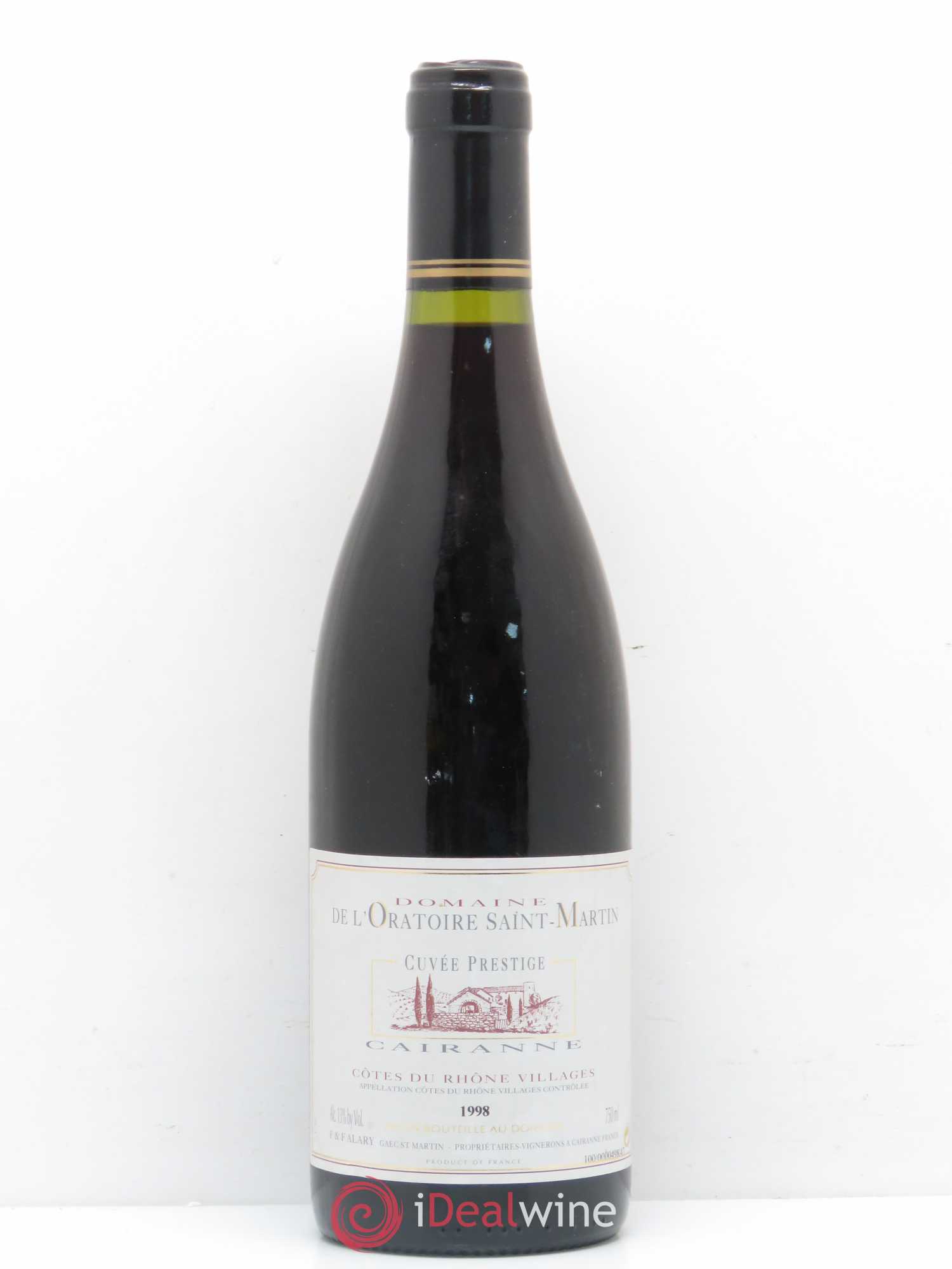 Côtes-du-Rhône-Villages Cairanne Oratoire Saint-Martin Cuvée Prestige Frédéric et François Alary (sans prix de réserve) 1998 - Lot de 1 bouteille - 0
