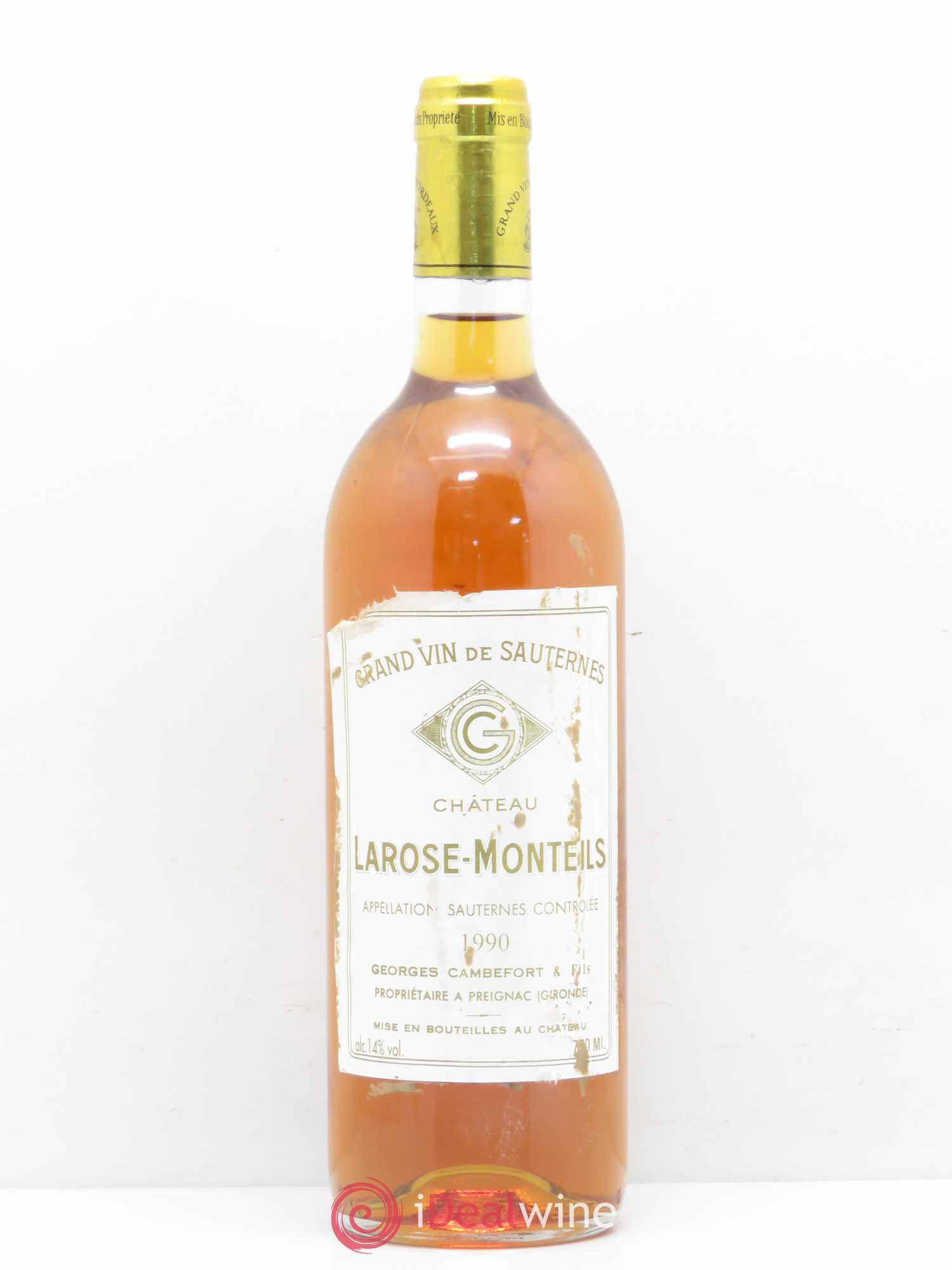 Sauternes Chäteau Larose Monteils (sans prix de réserve) 1990 - Posten von 1 Flasche - 0