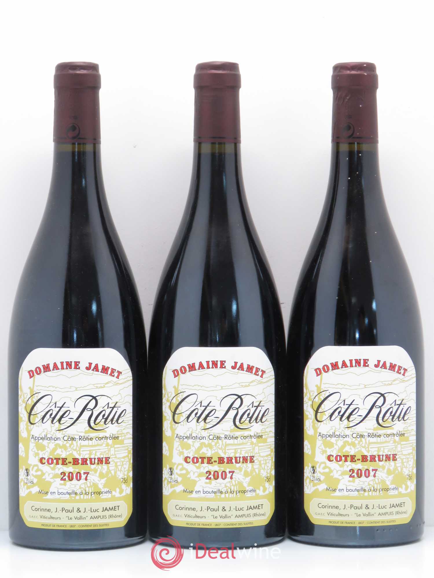 Côte-Rôtie Côte Brune Jamet (Domaine) 2007 - Lot de 3 bouteilles - 0