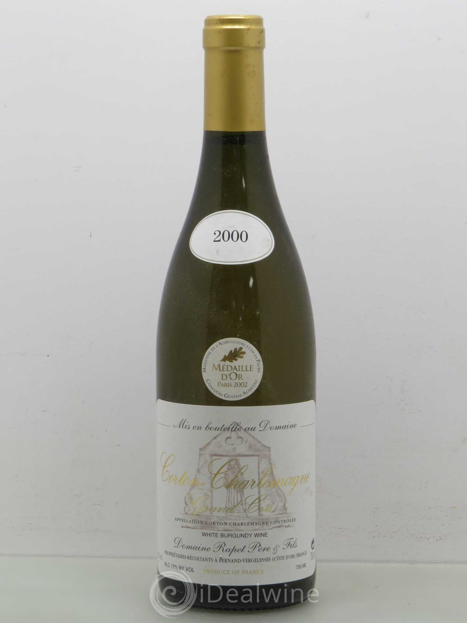 Corton-Charlemagne Grand Cru Rapet Père & Fils Domaine Rapet Père et Fils 2000 - Posten von 1 Flasche - 0
