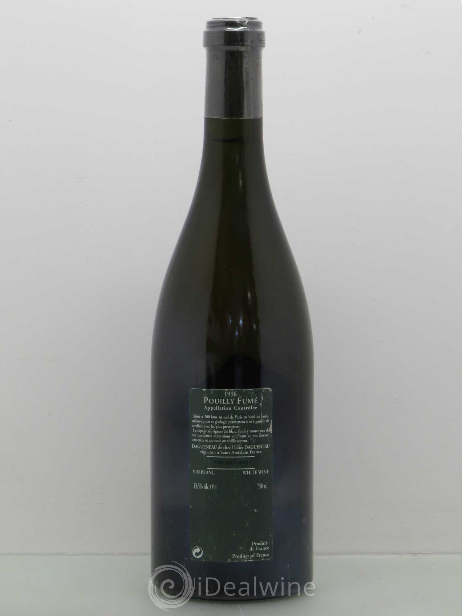 Vin de France (anciennement Pouilly-Fumé) Silex Dagueneau (Domaine Didier - Louis-Benjamin) 1996 - Lot de 1 bouteille - 1
