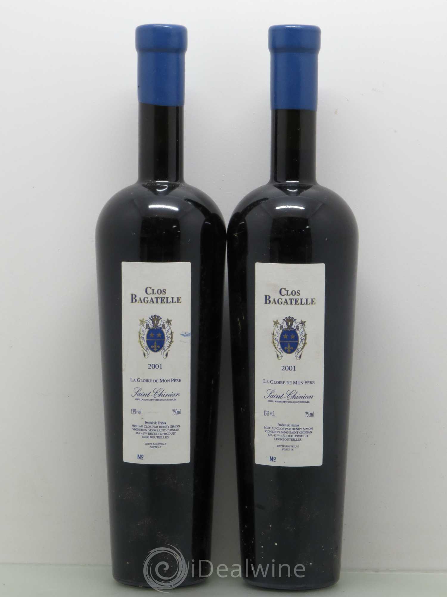 Saint-Chinian Clos Bagatelle La Gloire De Mon Pere (sans prix de réserve) 2001 - Posten von 2 Flaschen - 0