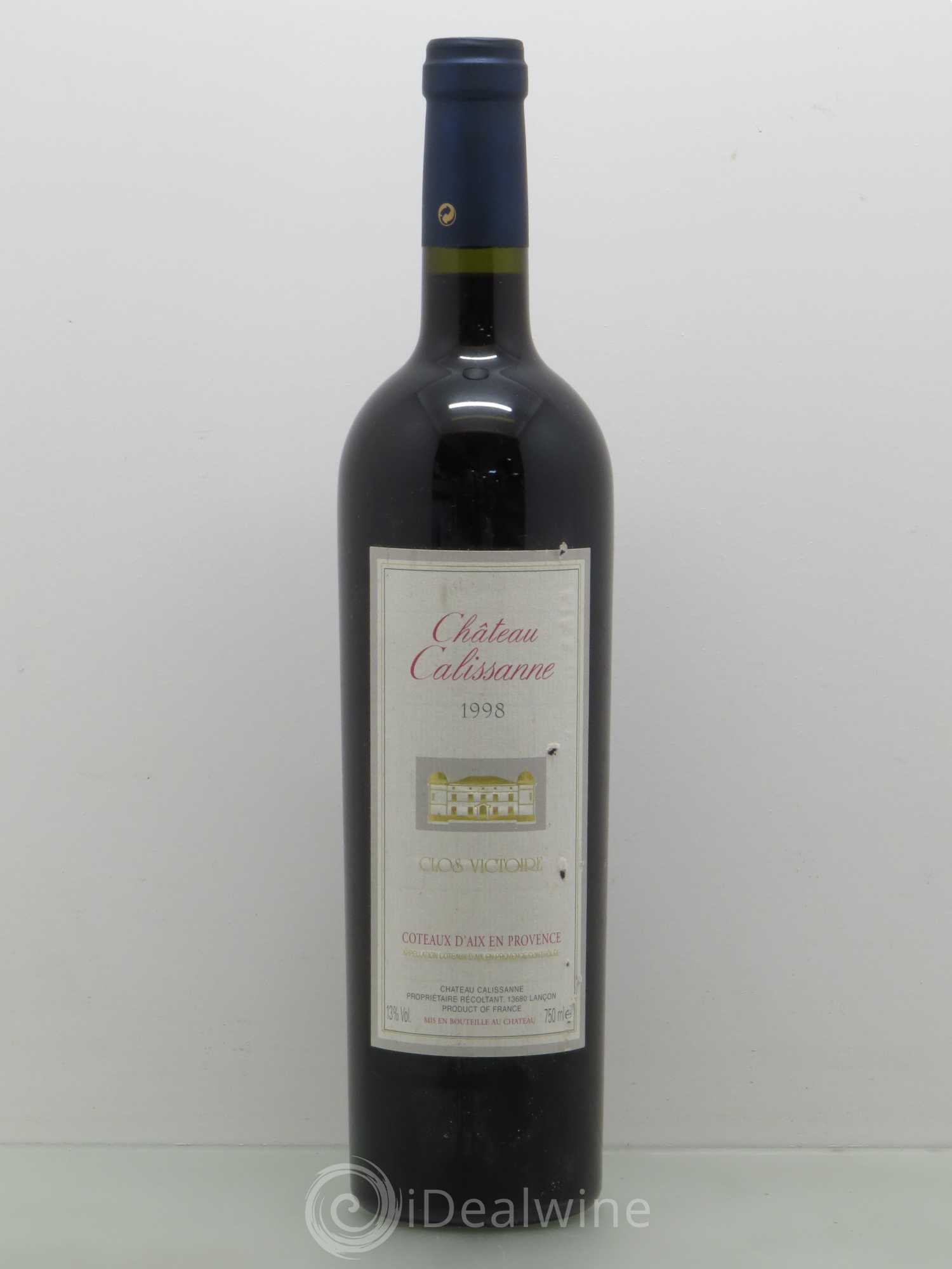 Coteaux d'Aix-en-Provence Château Calissanne Clos Victoire 1998 - Posten von 1 Flasche - 0