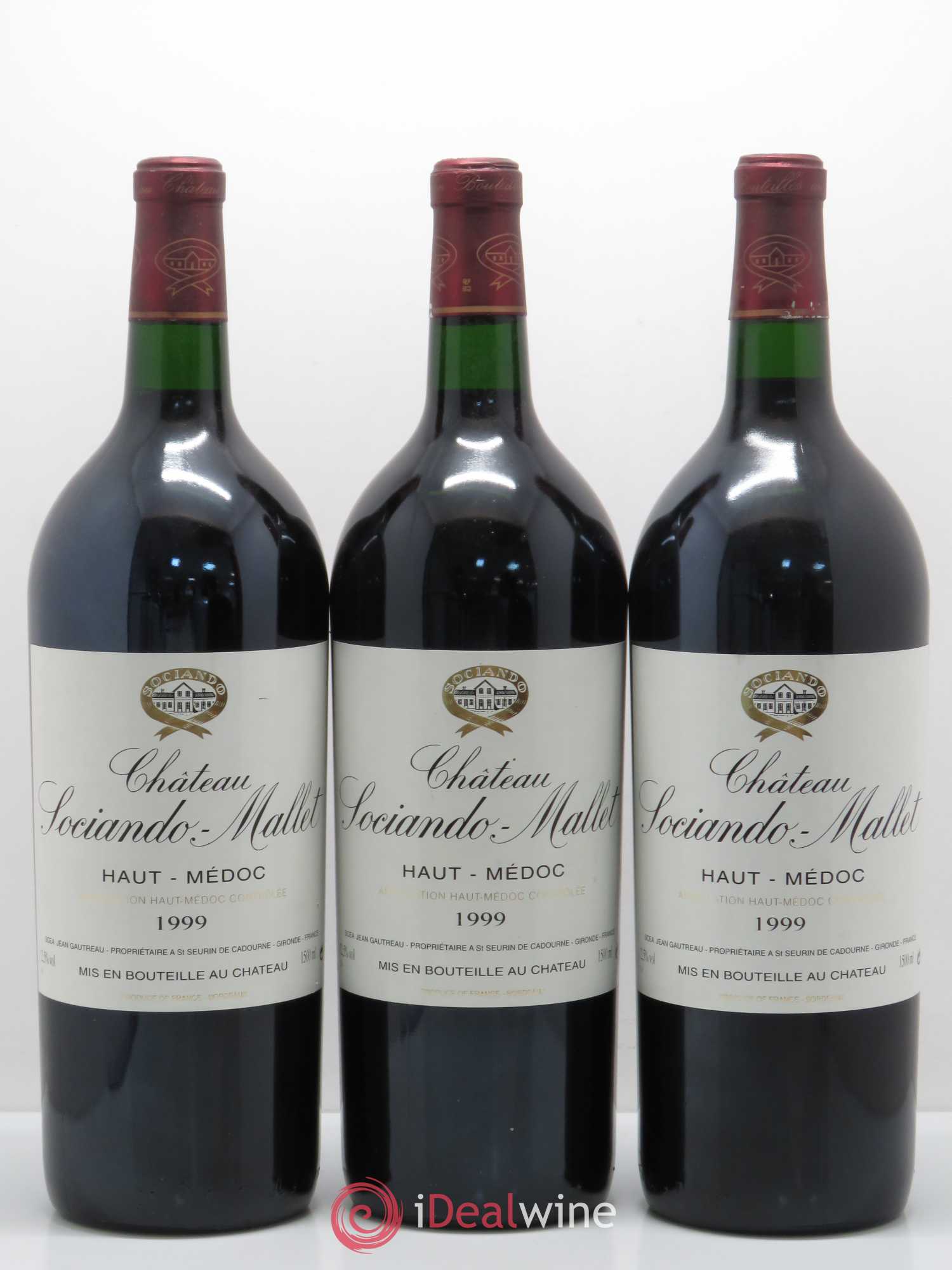 Château Sociando Mallet 1999 - Lot de 3 magnums - 0