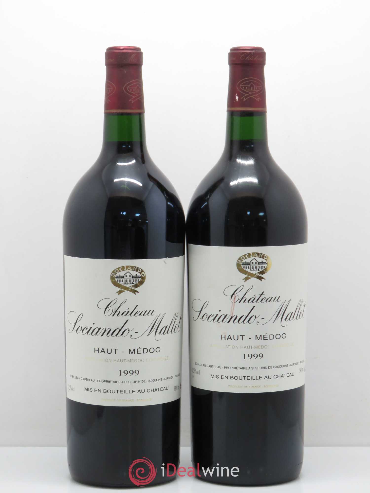 Château Sociando Mallet 1999 - Lot de 2 magnums - 0