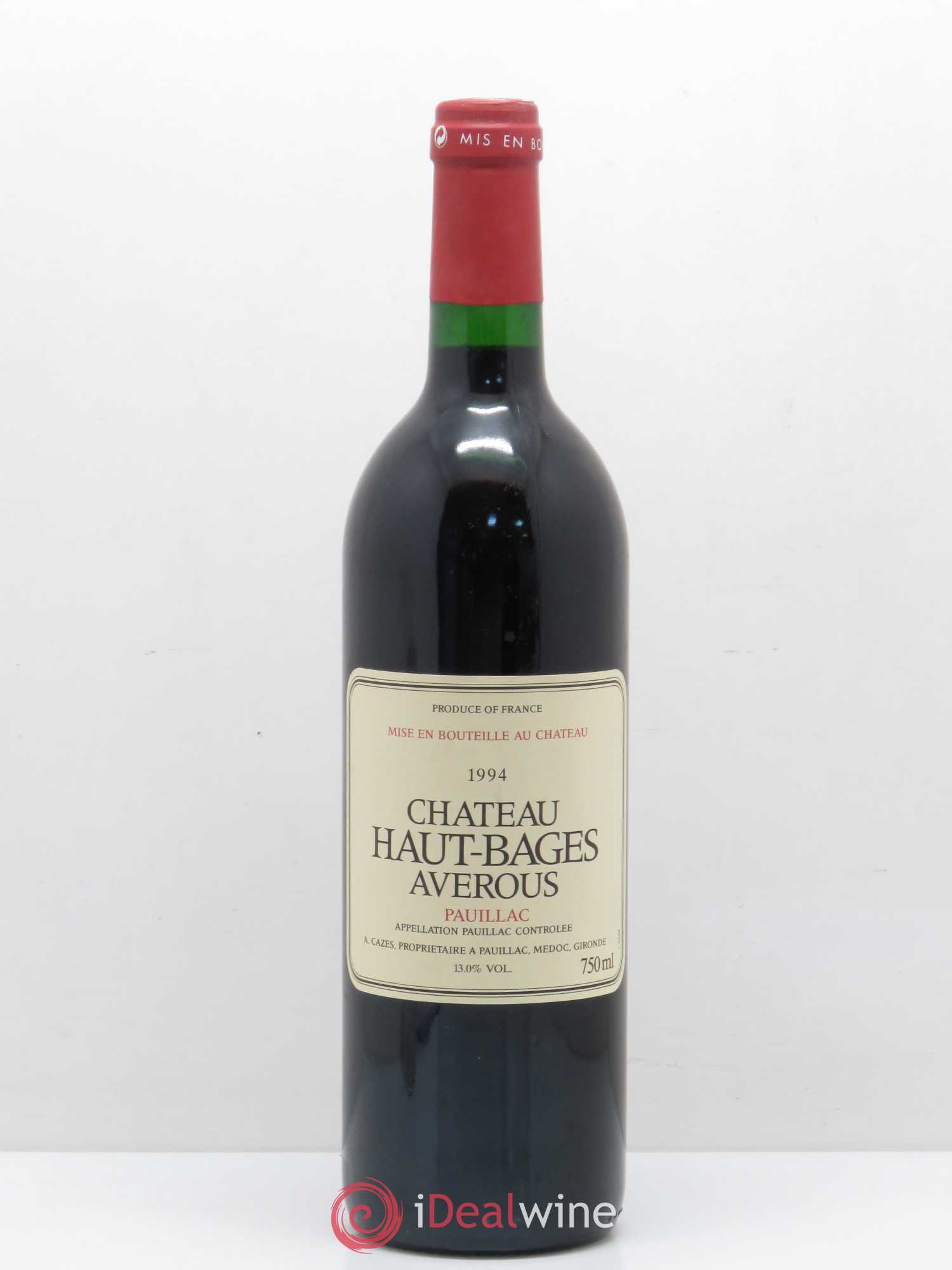 Château Haut Bages Averous Cru Bourgeois 1994 - Lot de 1 bouteille - 0