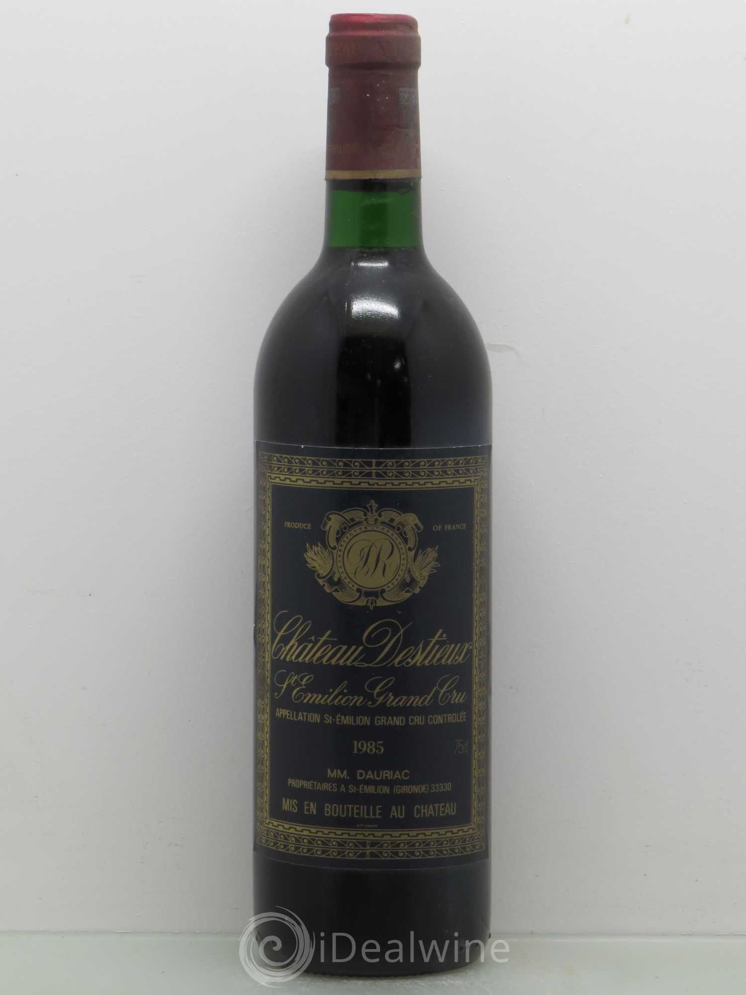 Château Destieux Grand Cru Classé 1985 - Lot de 1 bouteille - 0