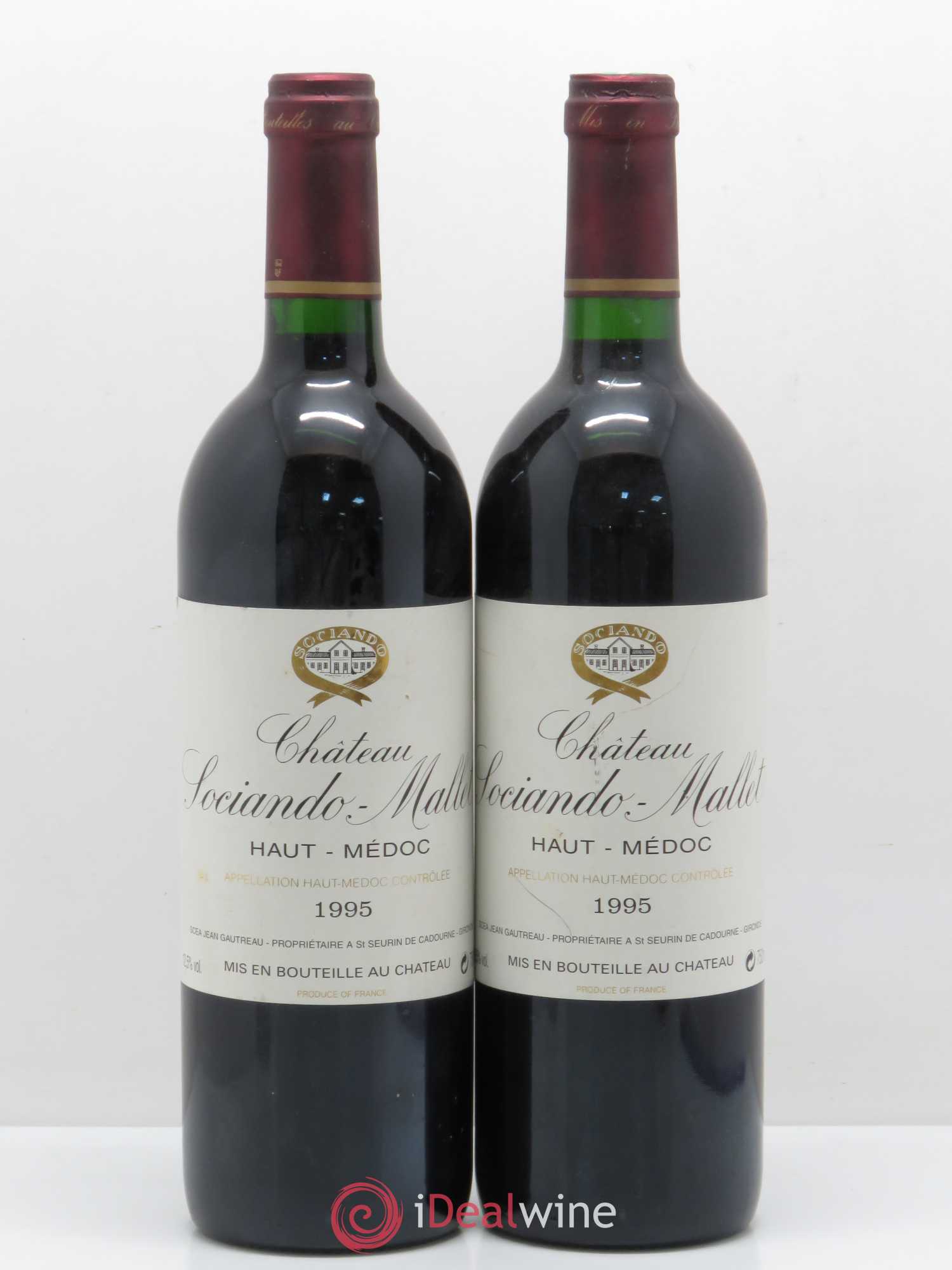 Château Sociando Mallet 1995 - Lot de 2 bouteilles - 0