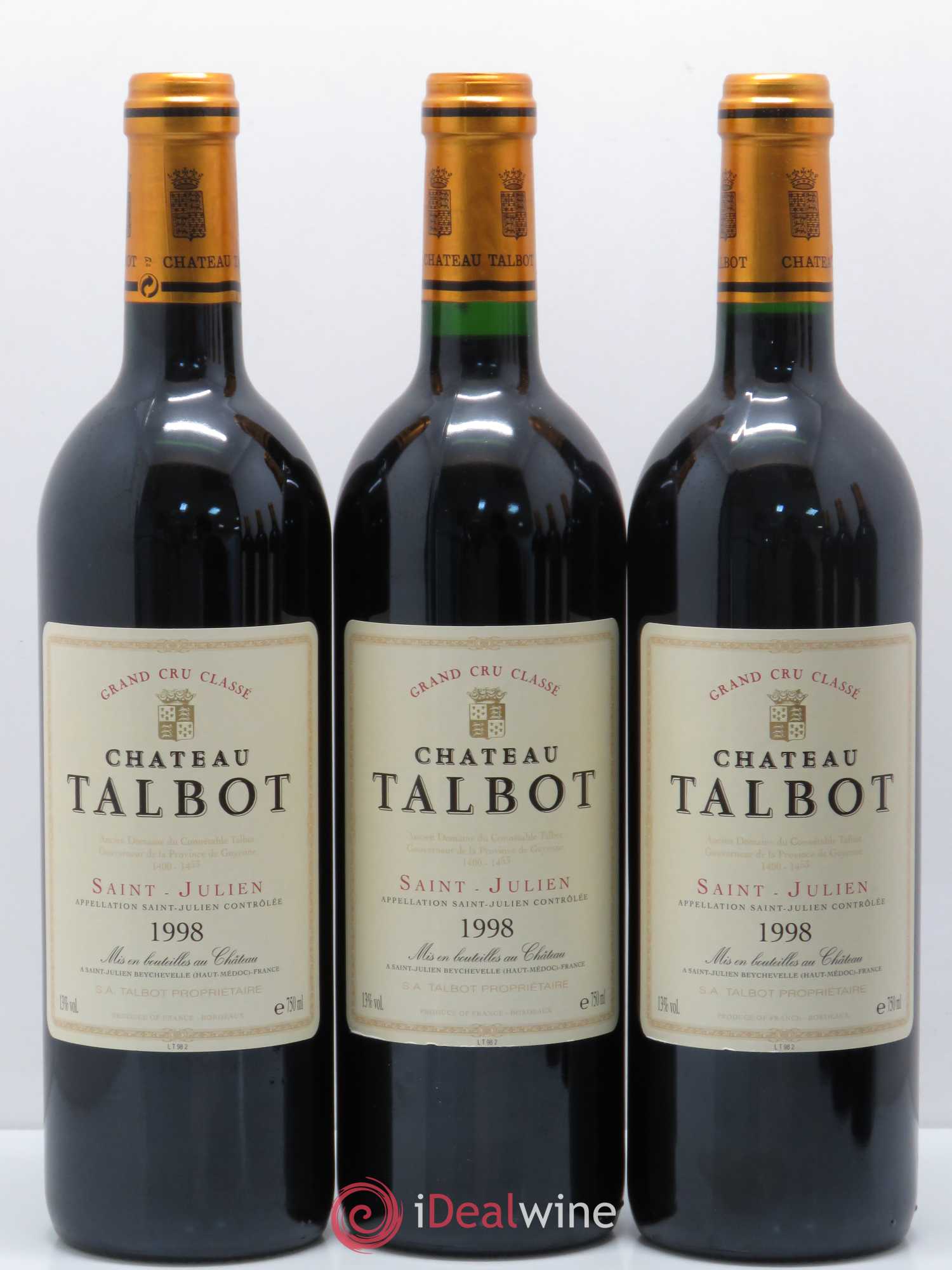 Château Talbot 4ème Grand Cru Classé 1998 - Lot de 12 bouteilles - 3